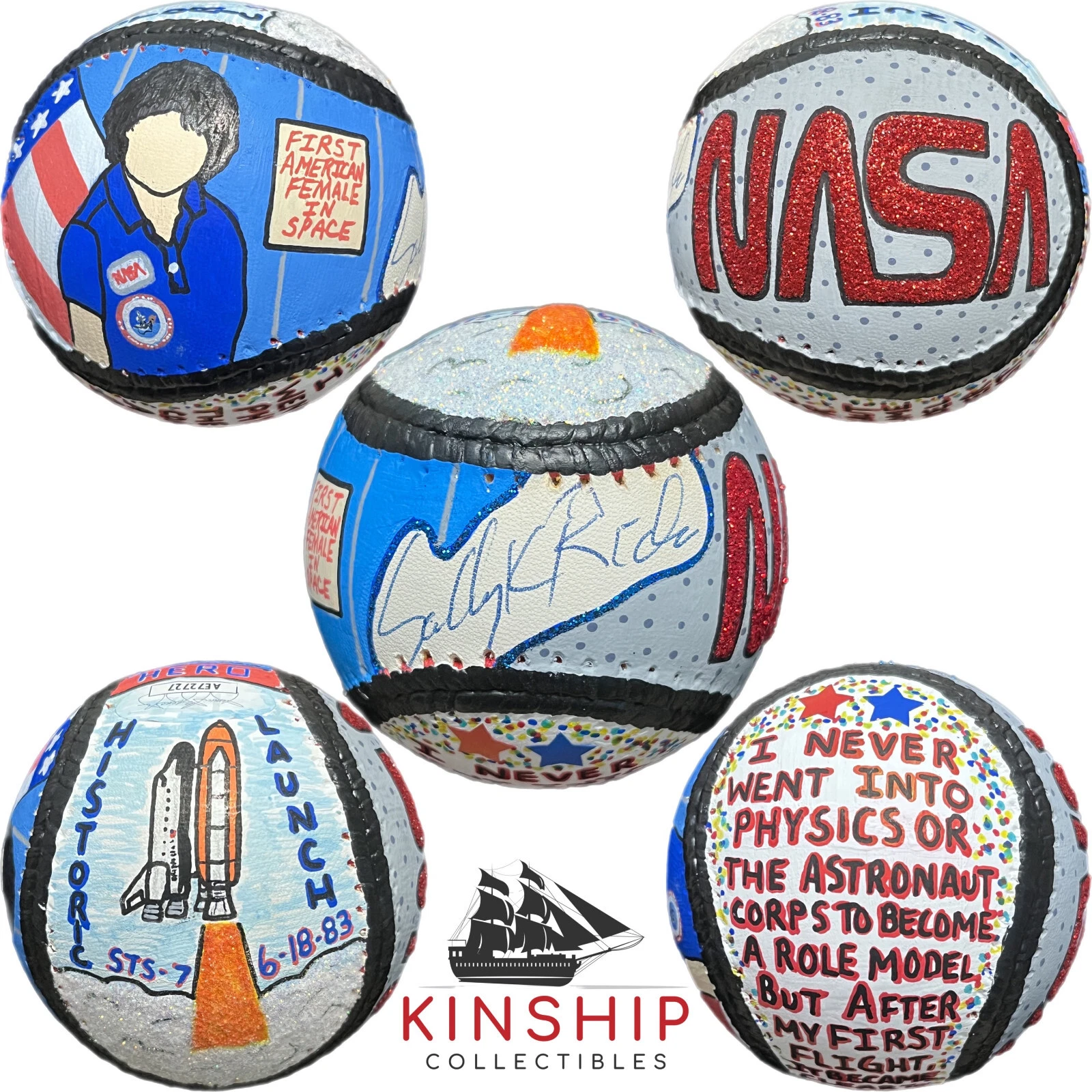 Sally Ride signed Baseball JSA COA Hand Painted Carter X Astronaut Auto Y103
