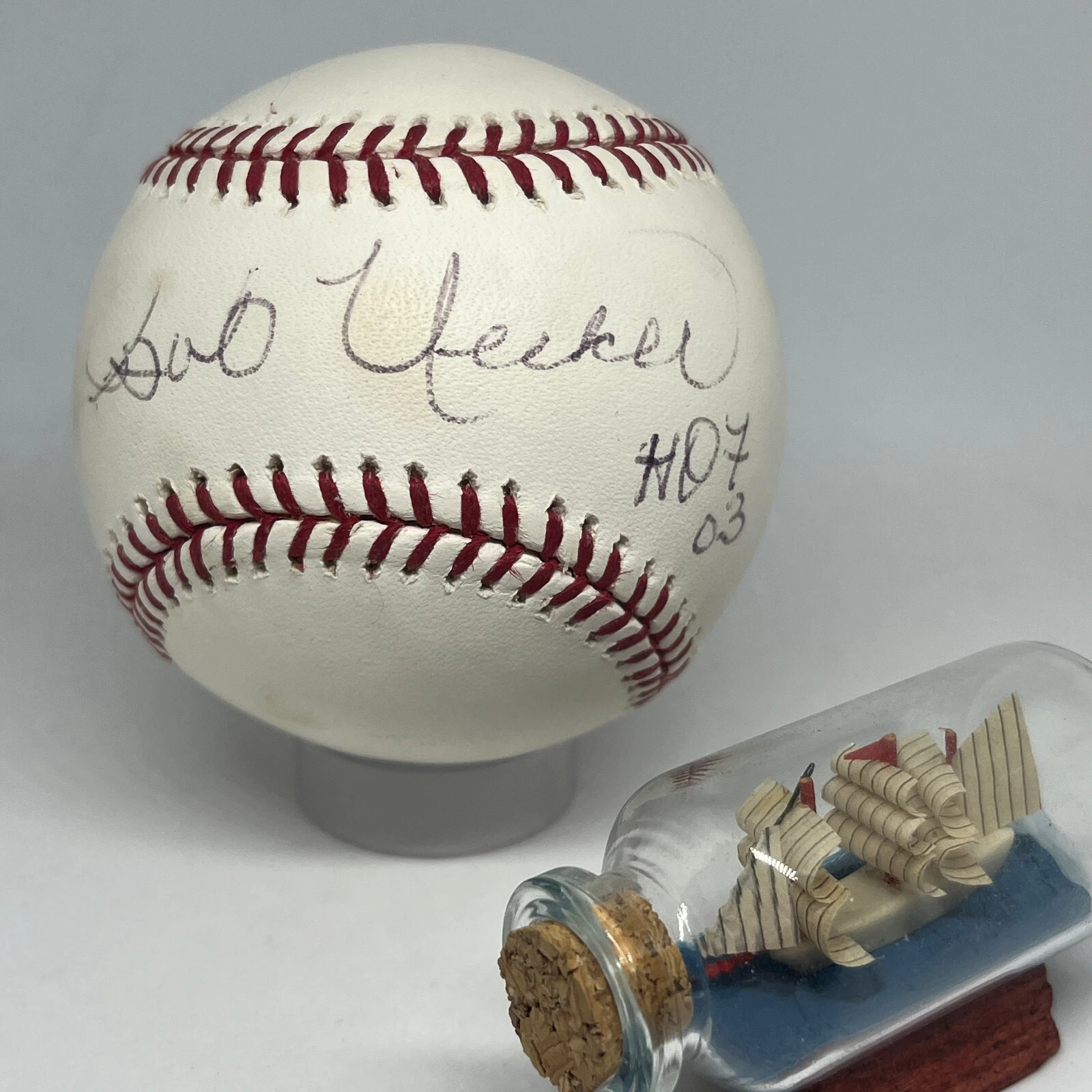 Bob Uecker signed Rawlings OML Baseball JSA COA HOF Broadcaster Auto Frick A2755
