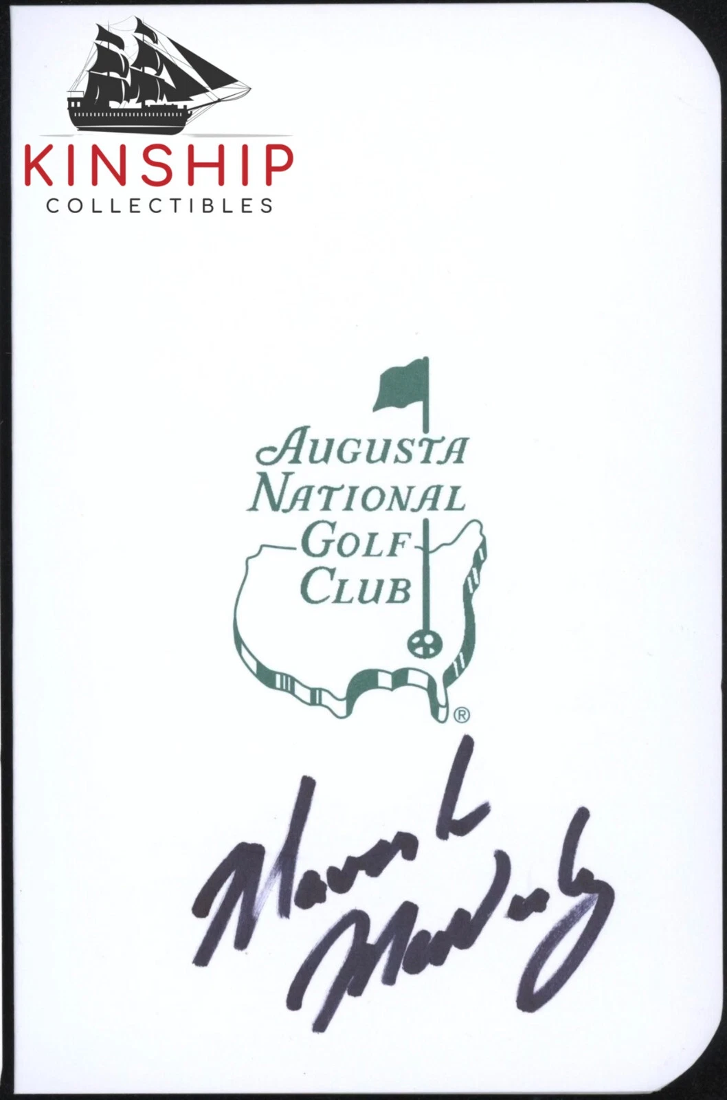Maverick McNealy signed Masters Scorecard JSA COA Augusta National Golf Z1161
