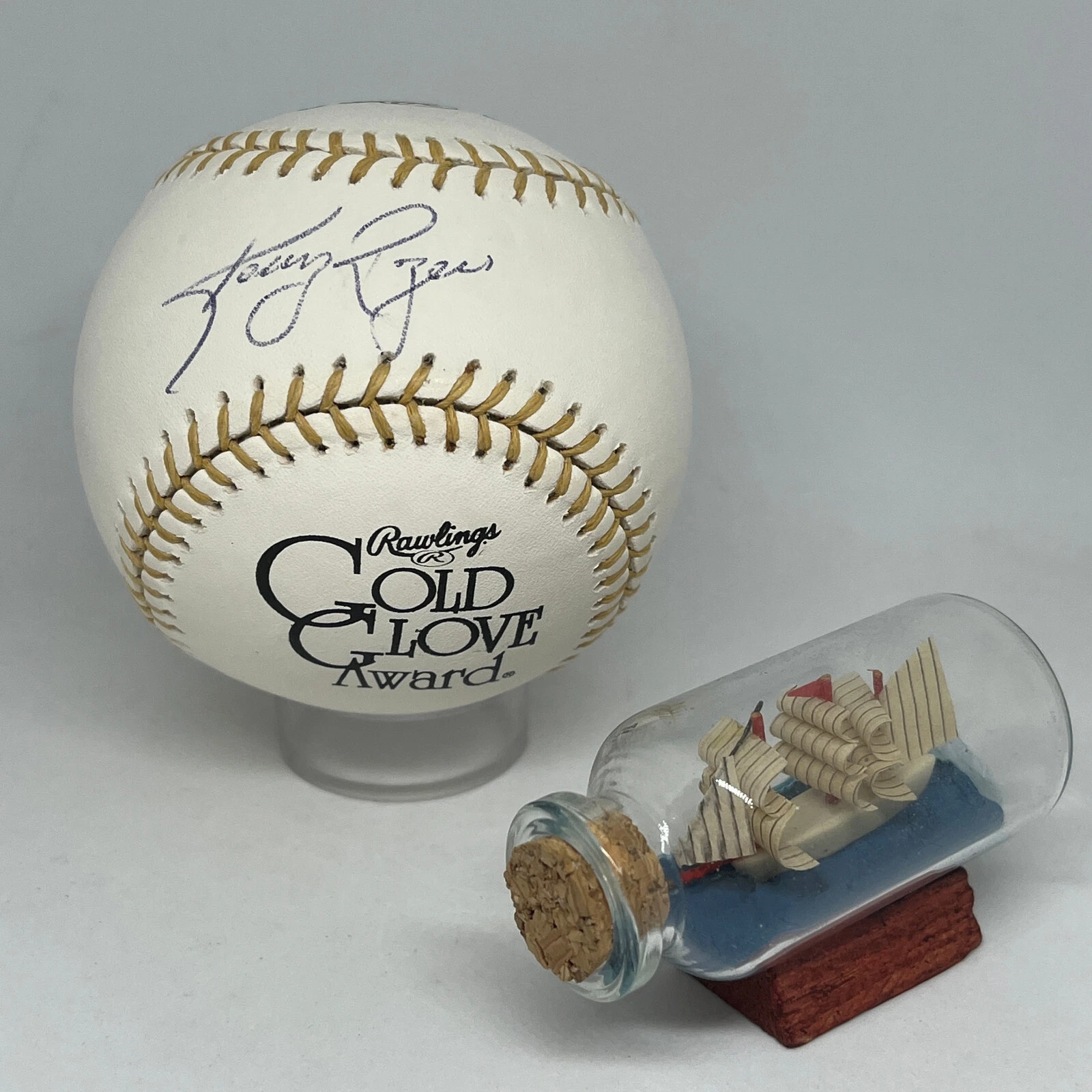 Kenny Rogers signed Rawlings Gold Glove Logo Baseball JSA COA Rare Auto A2766
