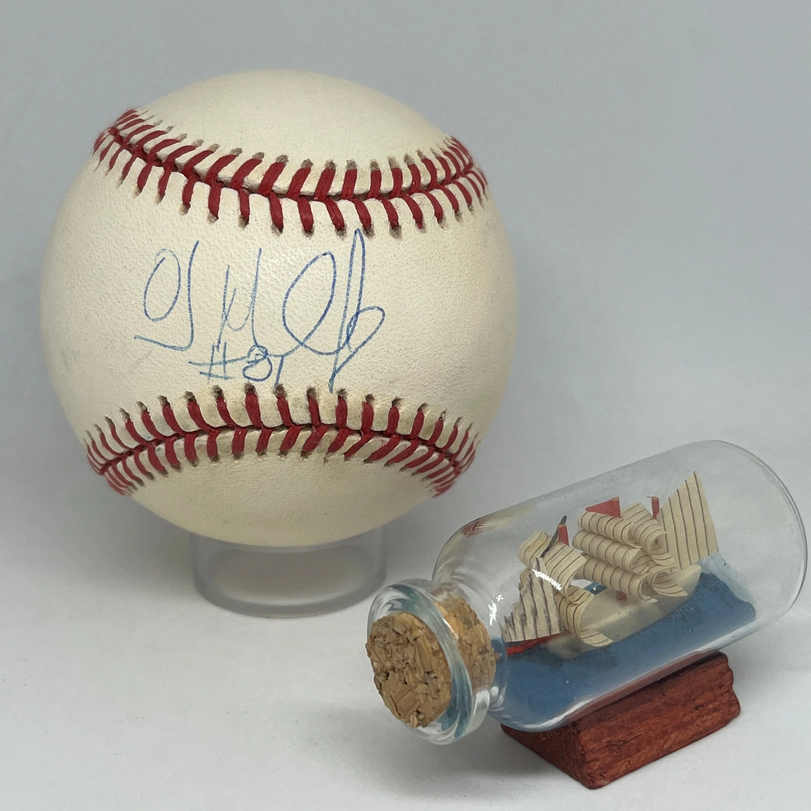 OJ McDuffy signed Rawlings OAL Baseball JSA COA Dolphins Football Auto A2770
