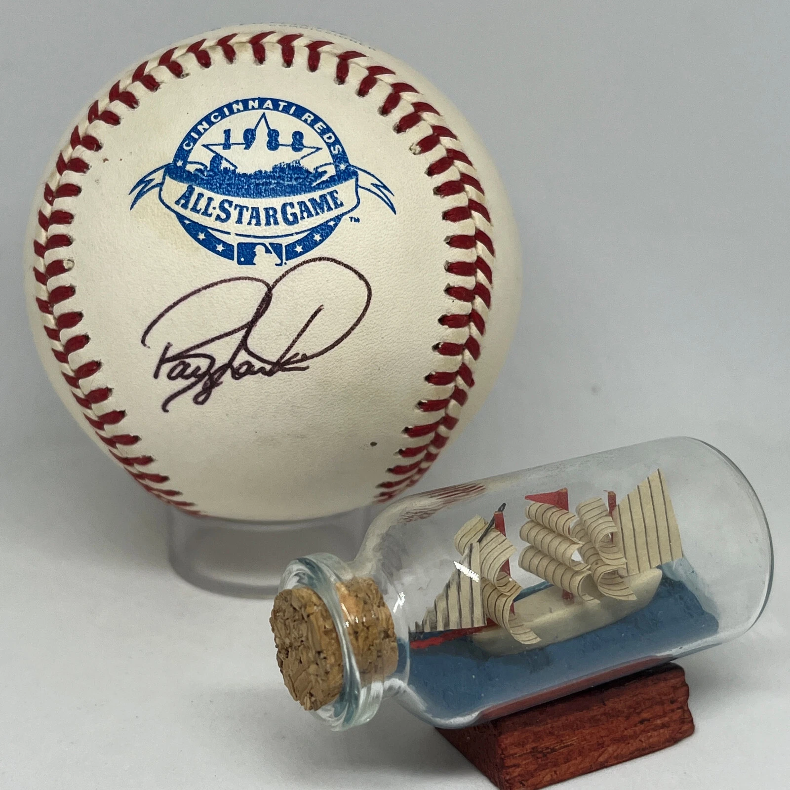 Barry Larkin signed Rawlings 1988 All Star Logo Baseball JSA HOF Reds Auto A2769
