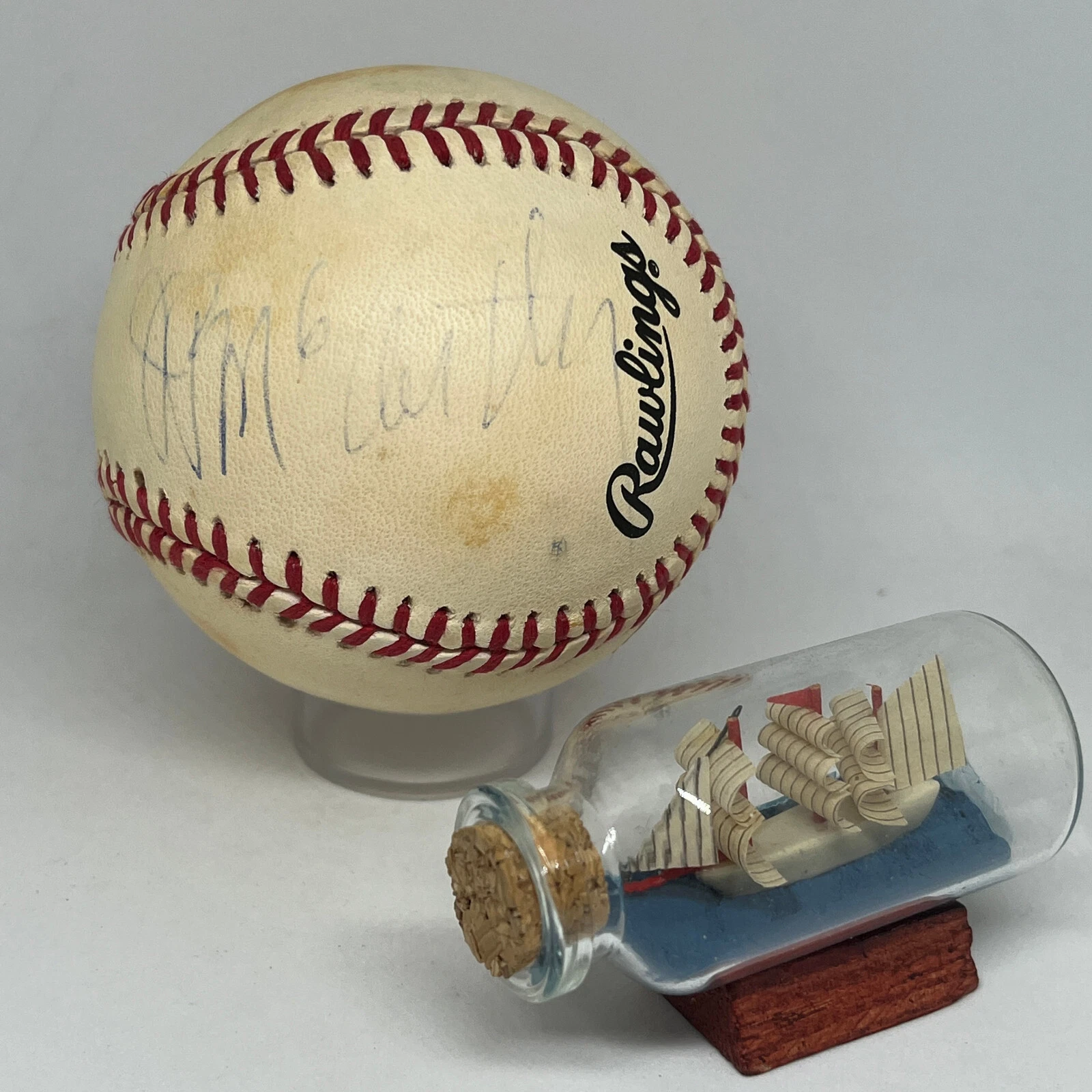 Broadcaster JP McCarthy signed Rawlings OAL Baseball JSA COA Detroit Radio A2772
