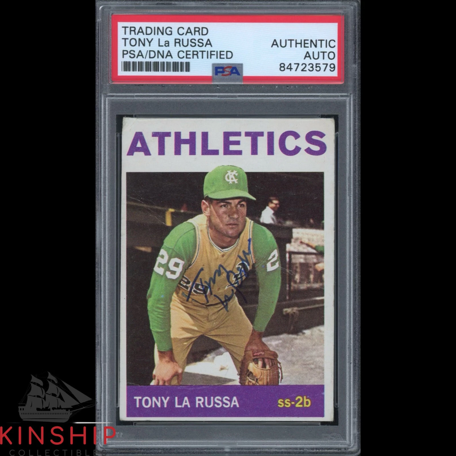 Tony LaRussa signed 1964 Topps Rookie Card PSA DNA Slabbed Auto HOF #244 C1252
