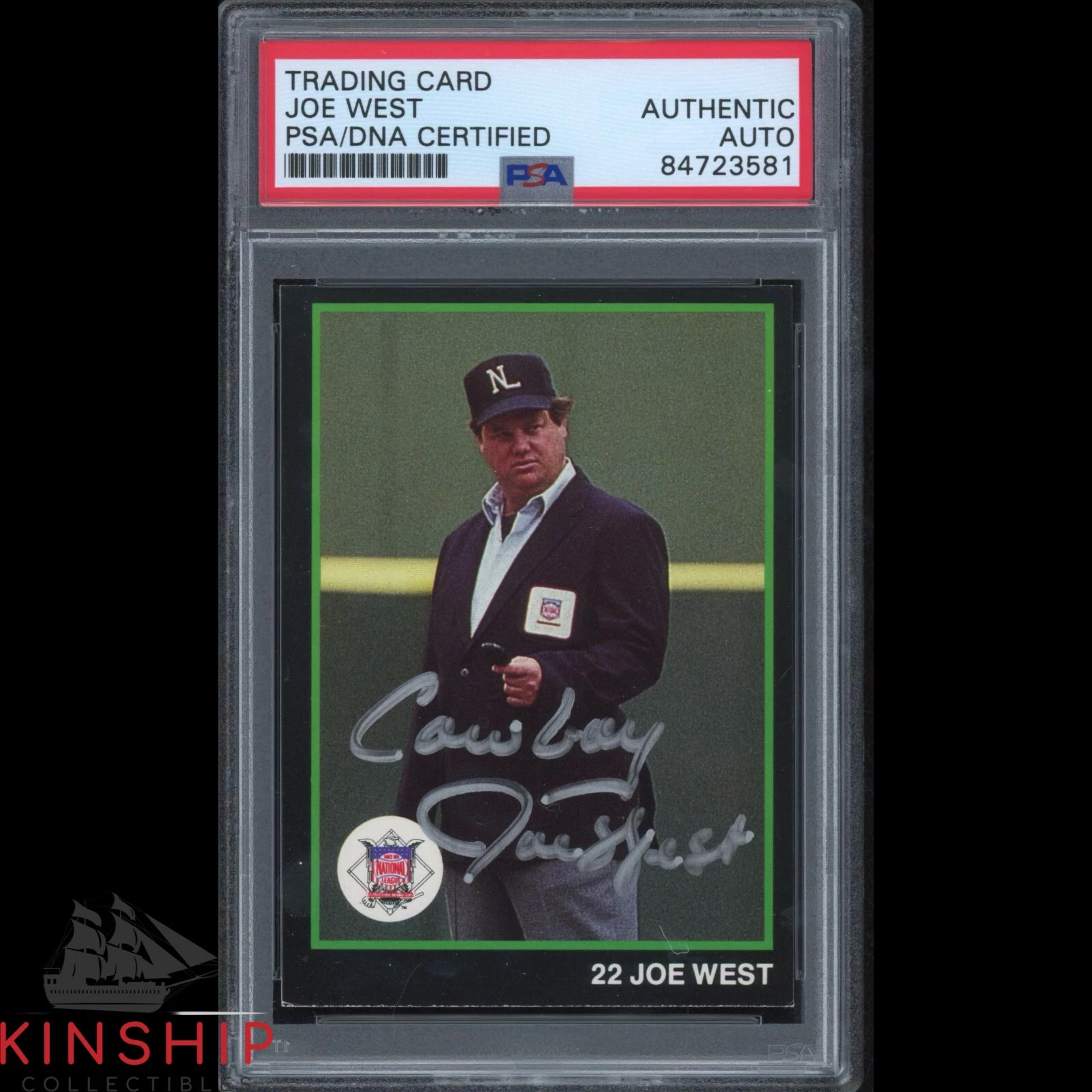 Joe West signed 1988 T & M Rookie Card PSA DNA Slabbed Auto HOF Umpire #36 C1255
