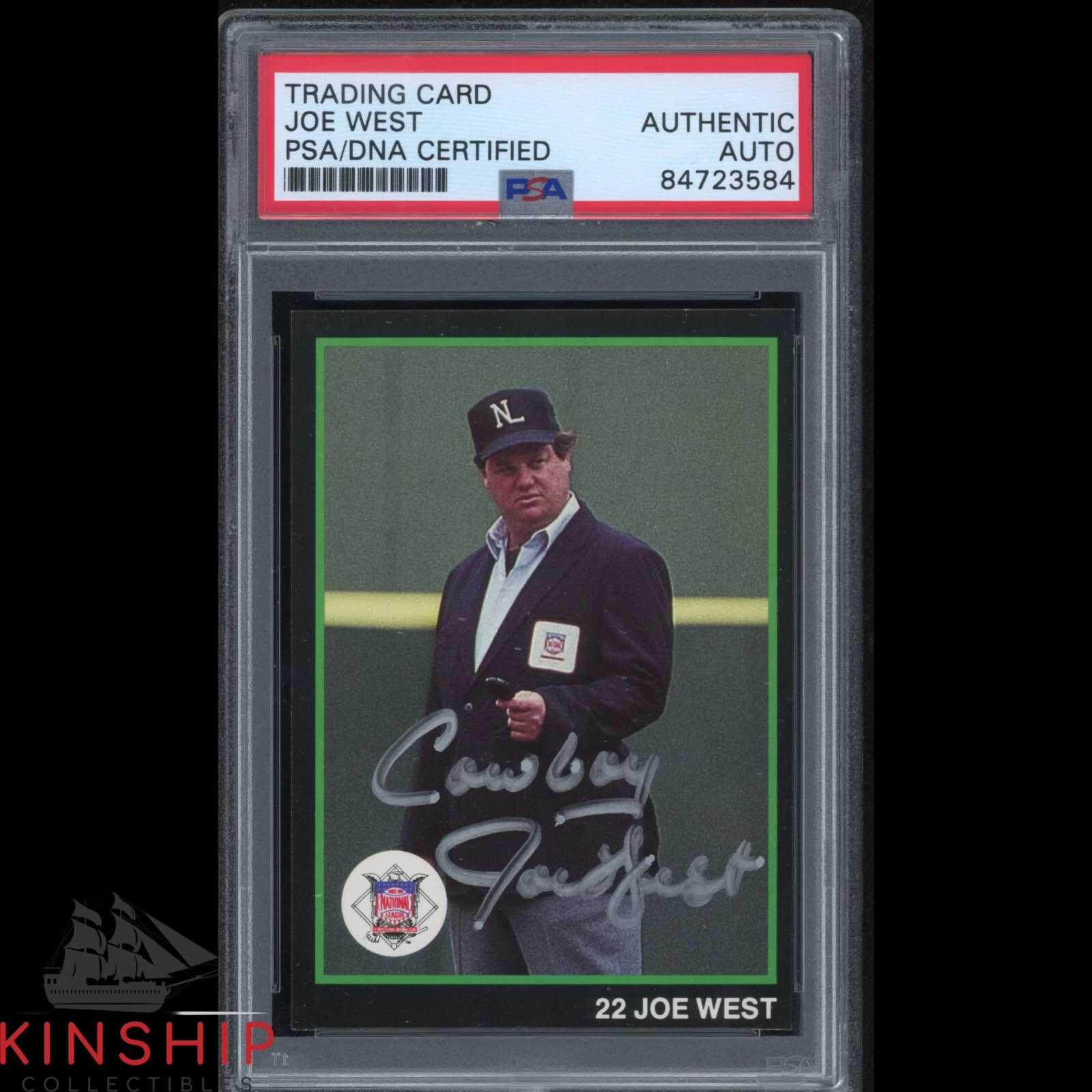 Joe West signed 1988 T & M Rookie Card PSA DNA Slabbed Auto HOF Umpire #36 C1256
