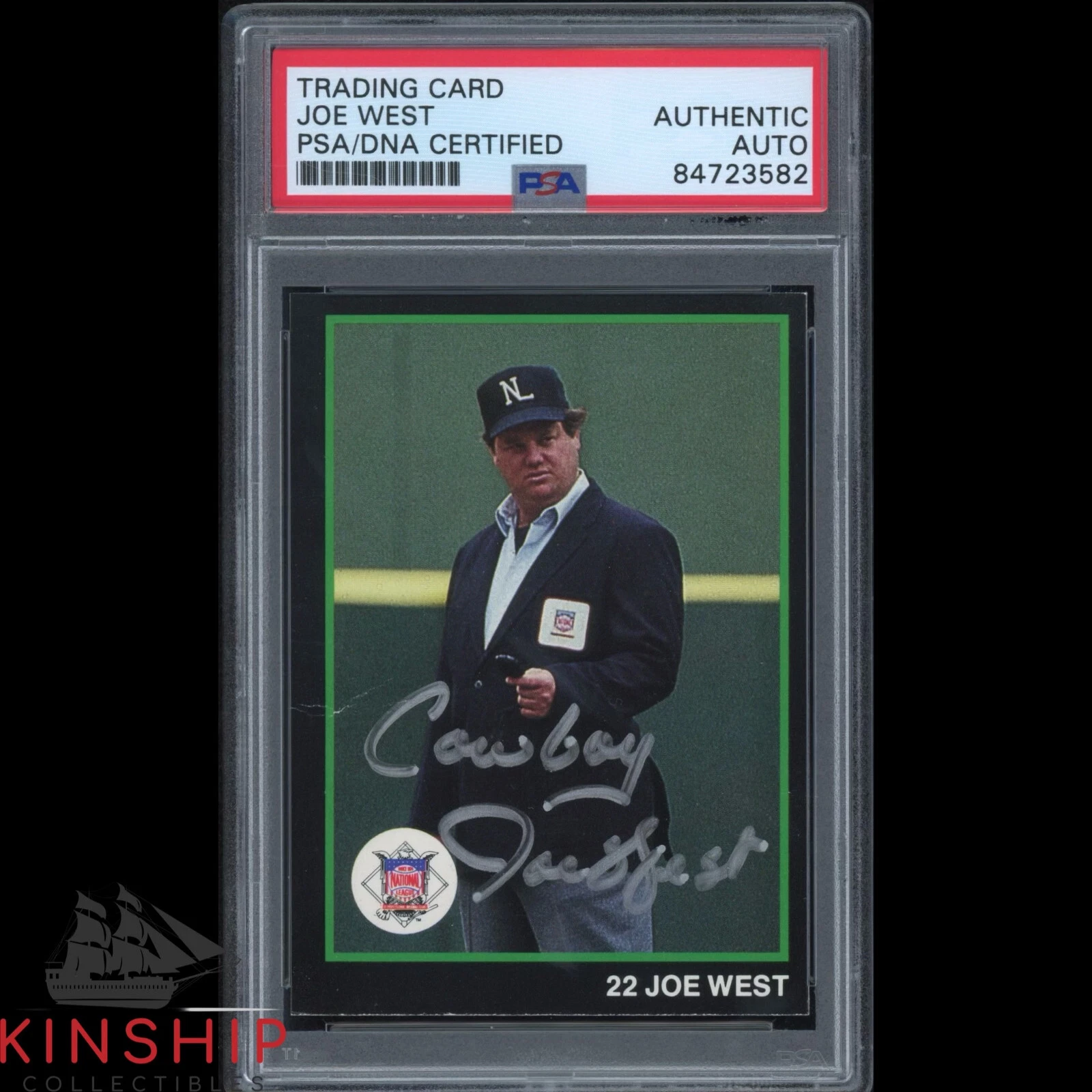 Joe West signed 1988 T & M Rookie Card PSA DNA Slabbed Auto HOF Umpire #36 C1257
