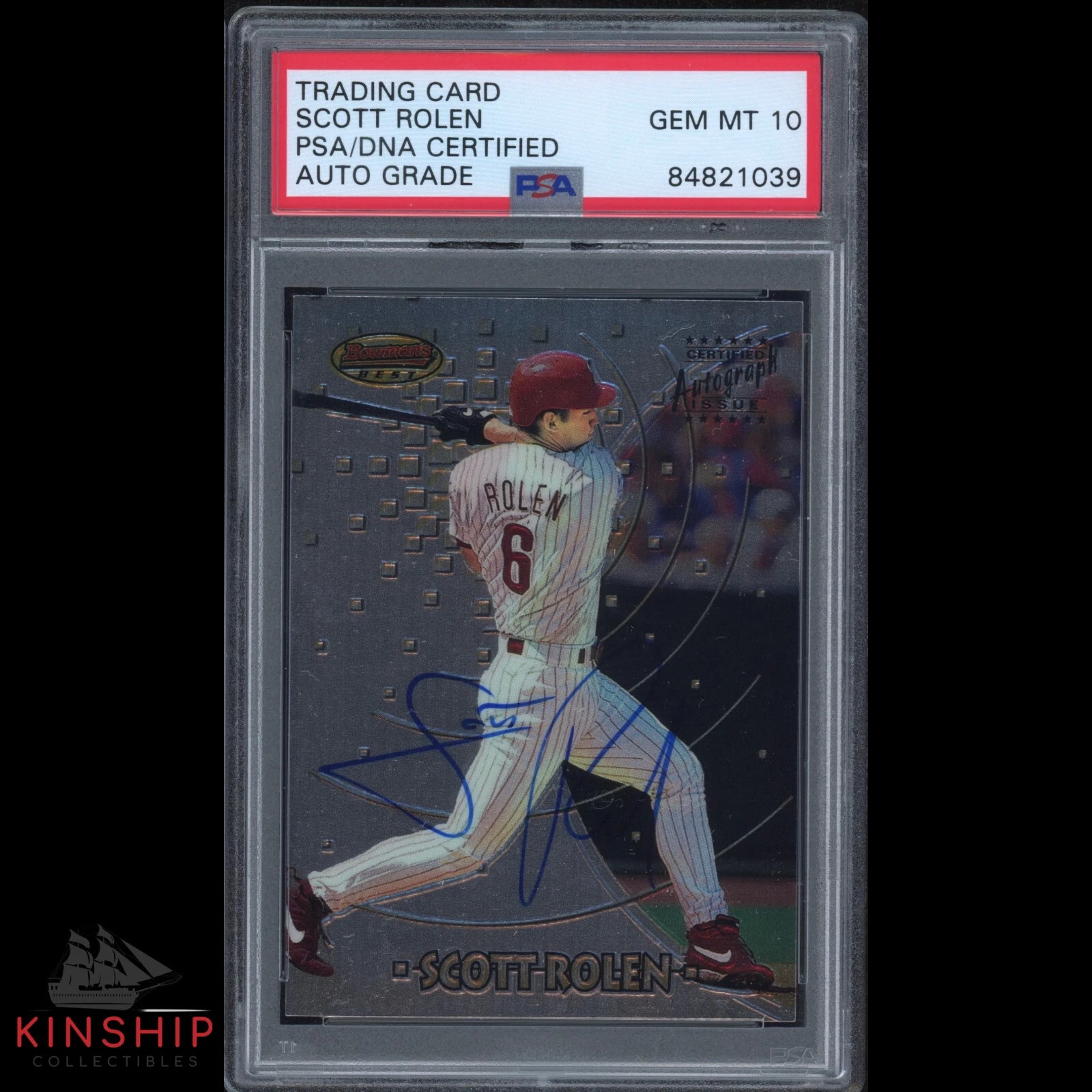 Scott Rolen signed 1997 Bowmans Best Trading Card PSA DNA Slabbed Auto 10 C1293
