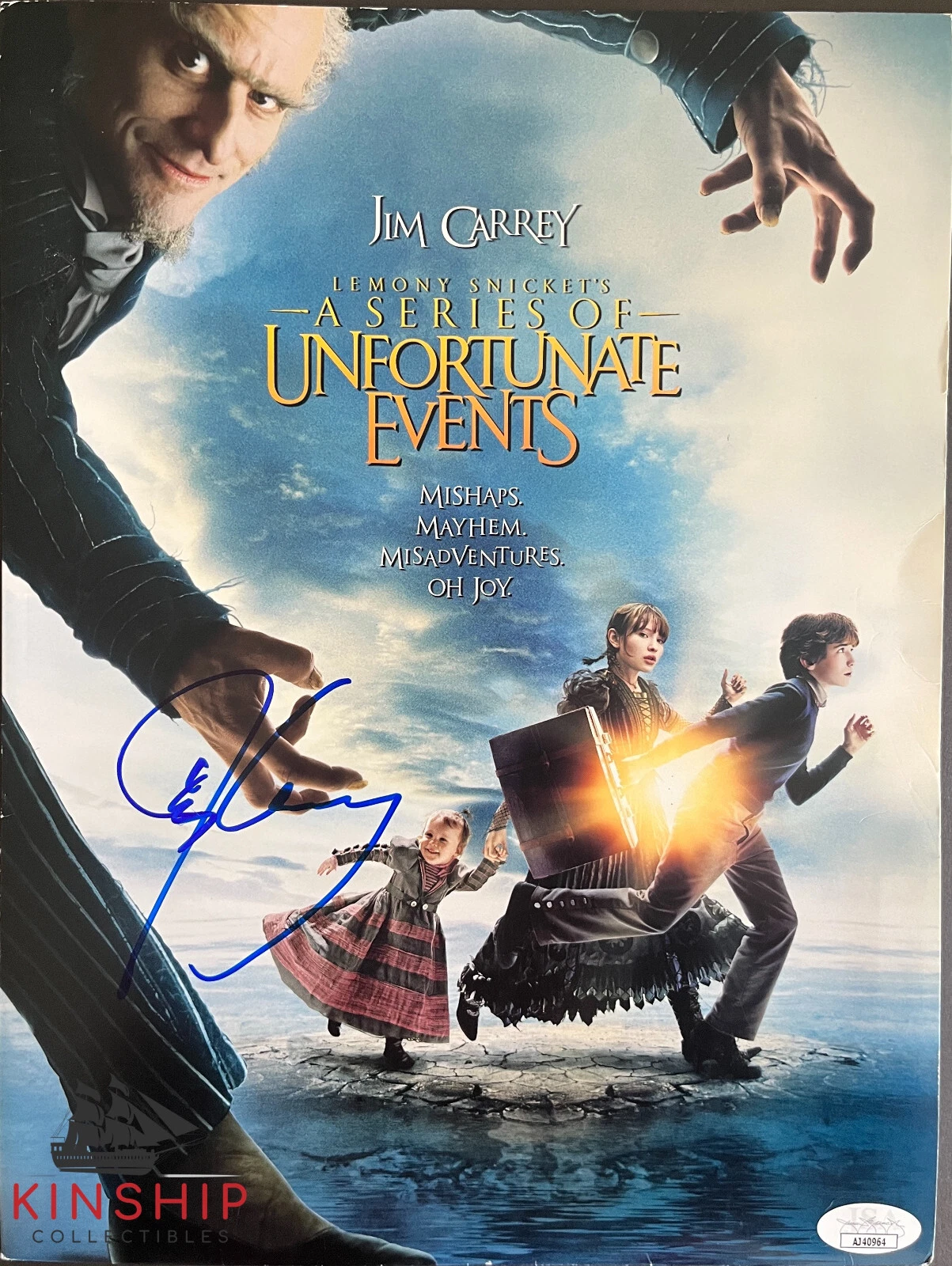 Jim Carrey signed Lemony Snicket Movie Folder JSA COA Auto Rare Actor Z1215
