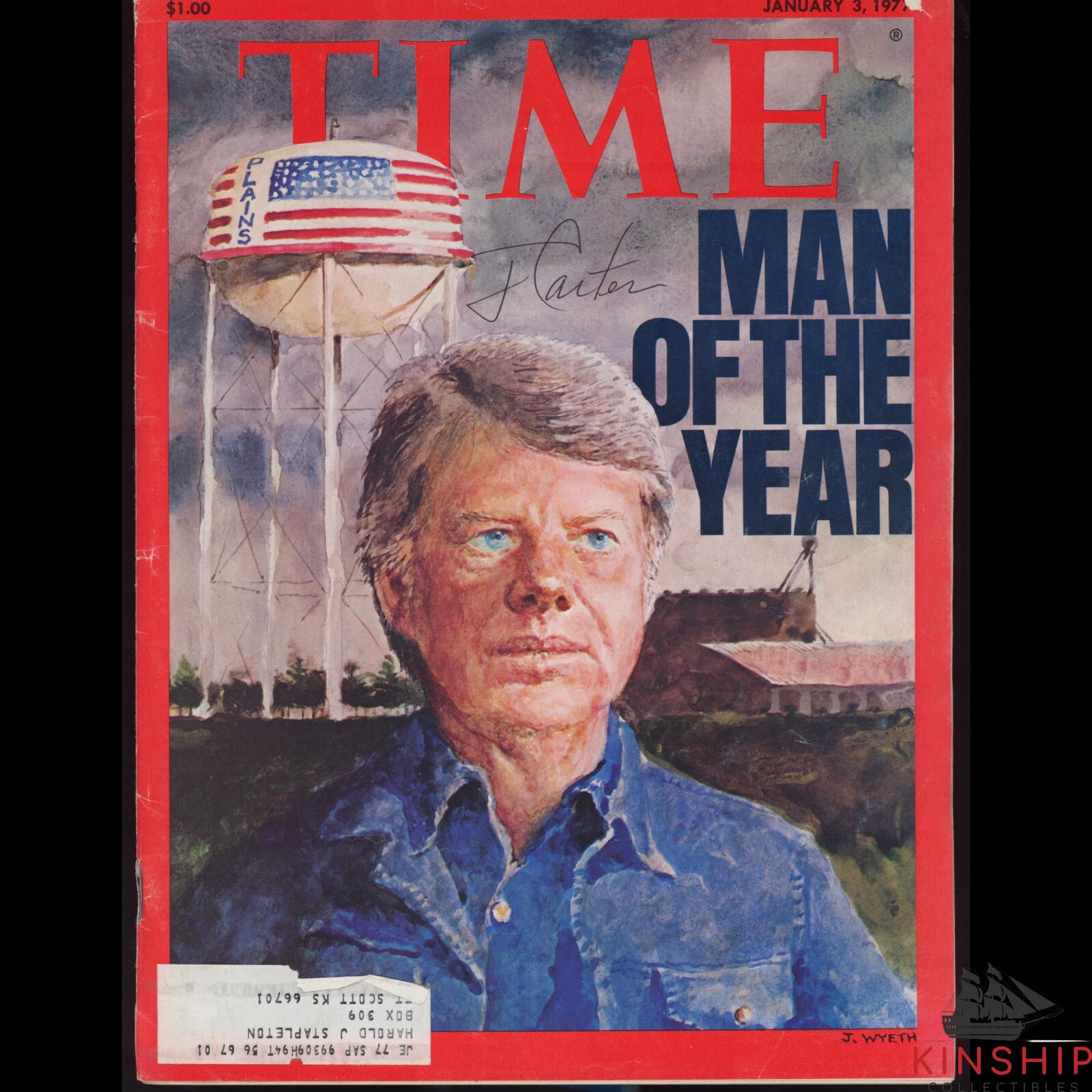President Jimmy Carter signed Time Magazine JSA COA Rare Bold Auto E168
