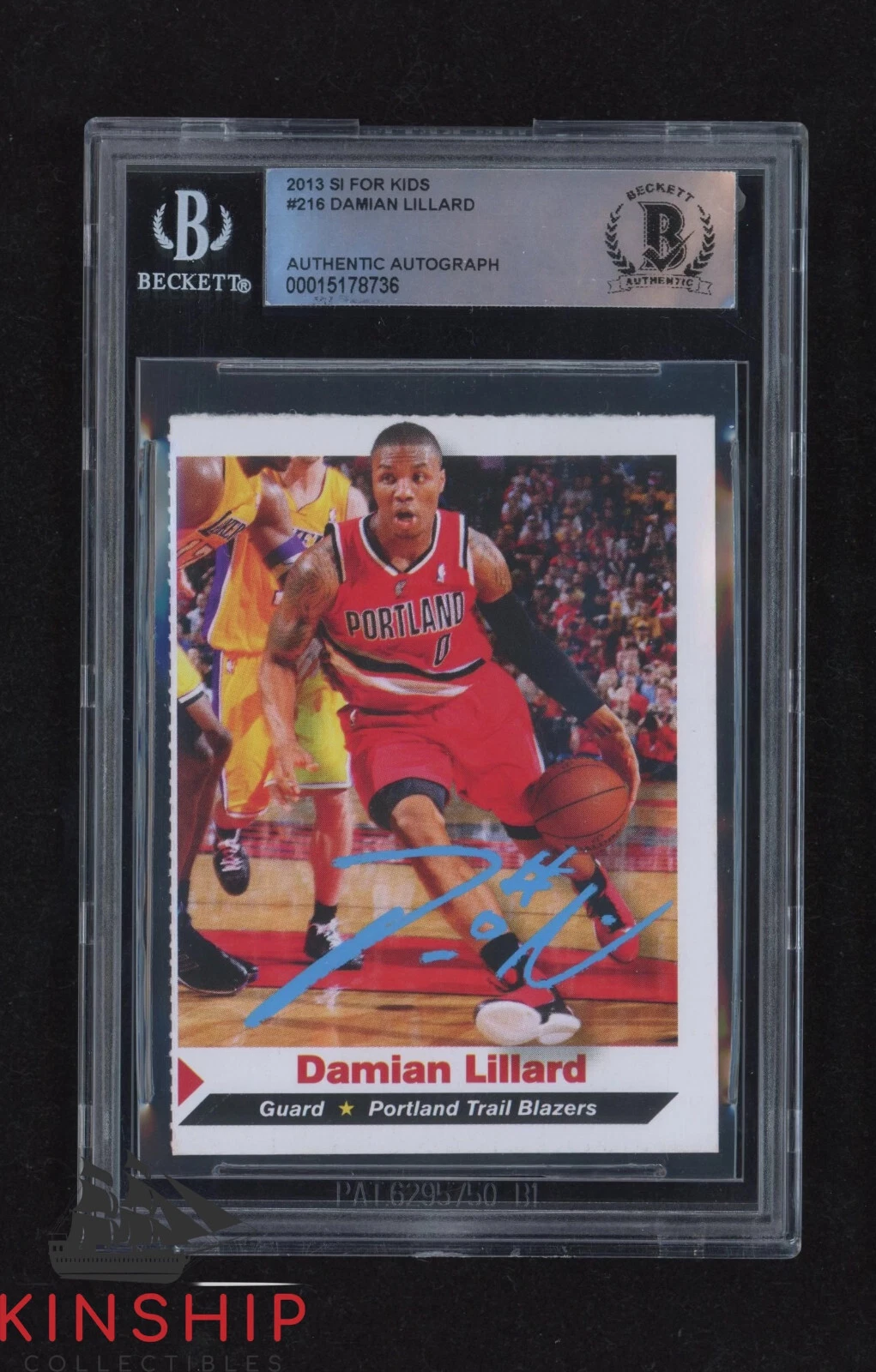 Damian Lillard signed 2013 SI For Kids Trading Card BAS Beckett Slab Auto X1316
