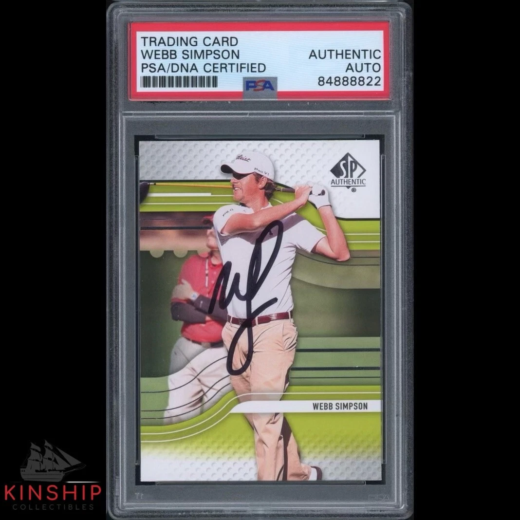 WEBB SIMPSON SIGNED 2012 SP ROOKIE CARD PSA DNA SLABBED GOLF AUTO MASTERS C1335 COLLECTIBLE MEMORABILIA