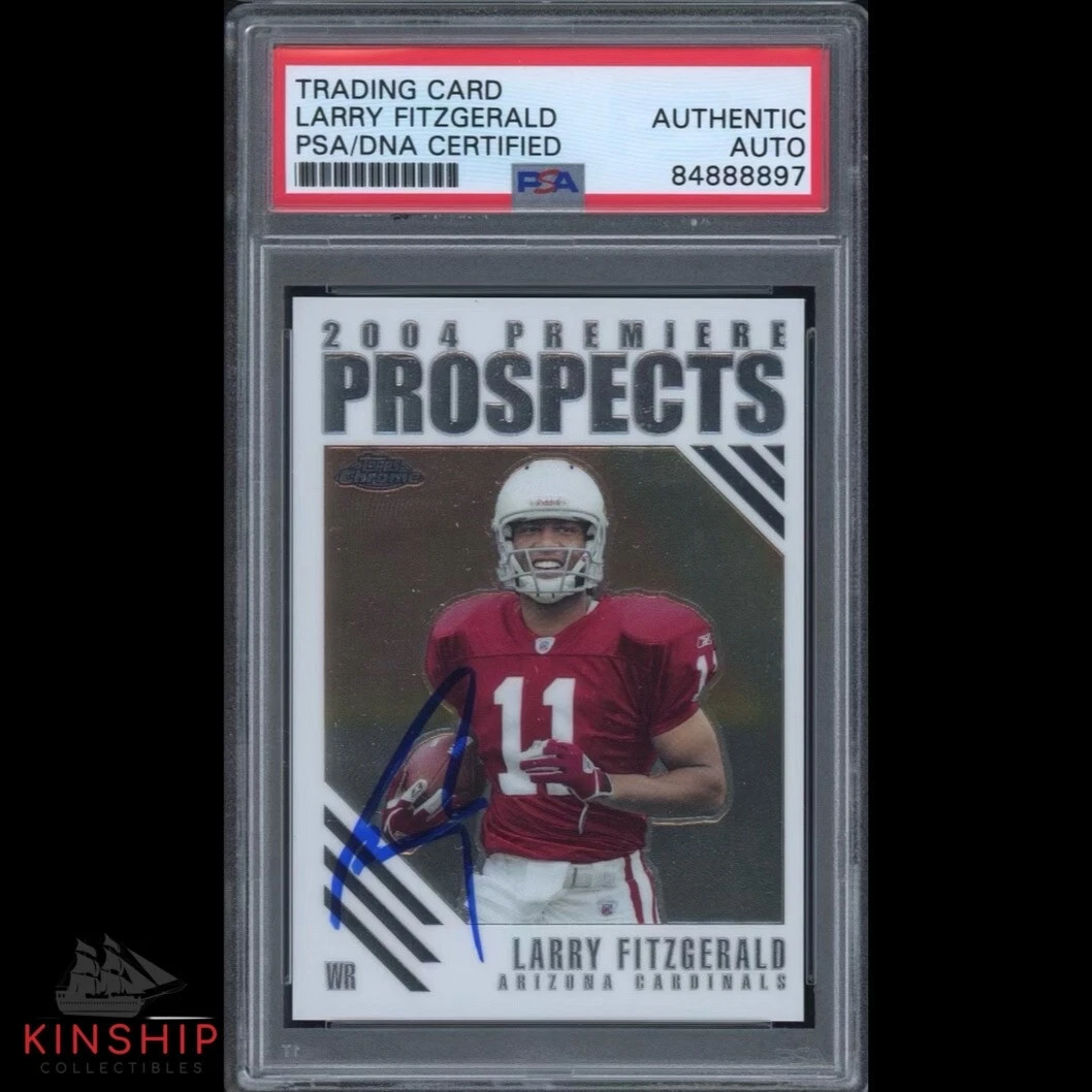 Larry Fitzgerald signed 2004 Topps Chrome Rookie Card PSA DNA Slabbed Auto C1356
