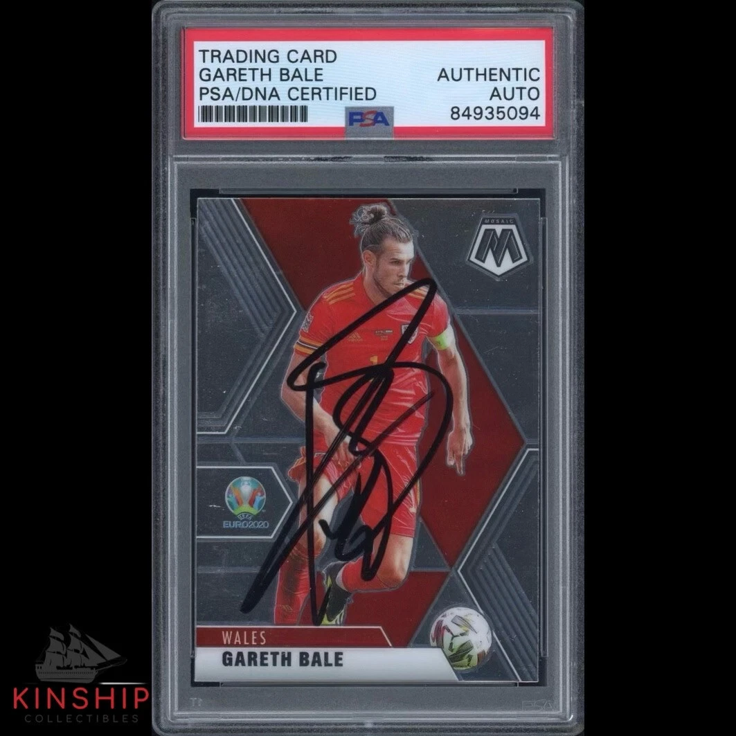 Gareth Bale signed 2021 Panini Mosaic Card PSA DNA Slabbed Soccer Auto C1345
