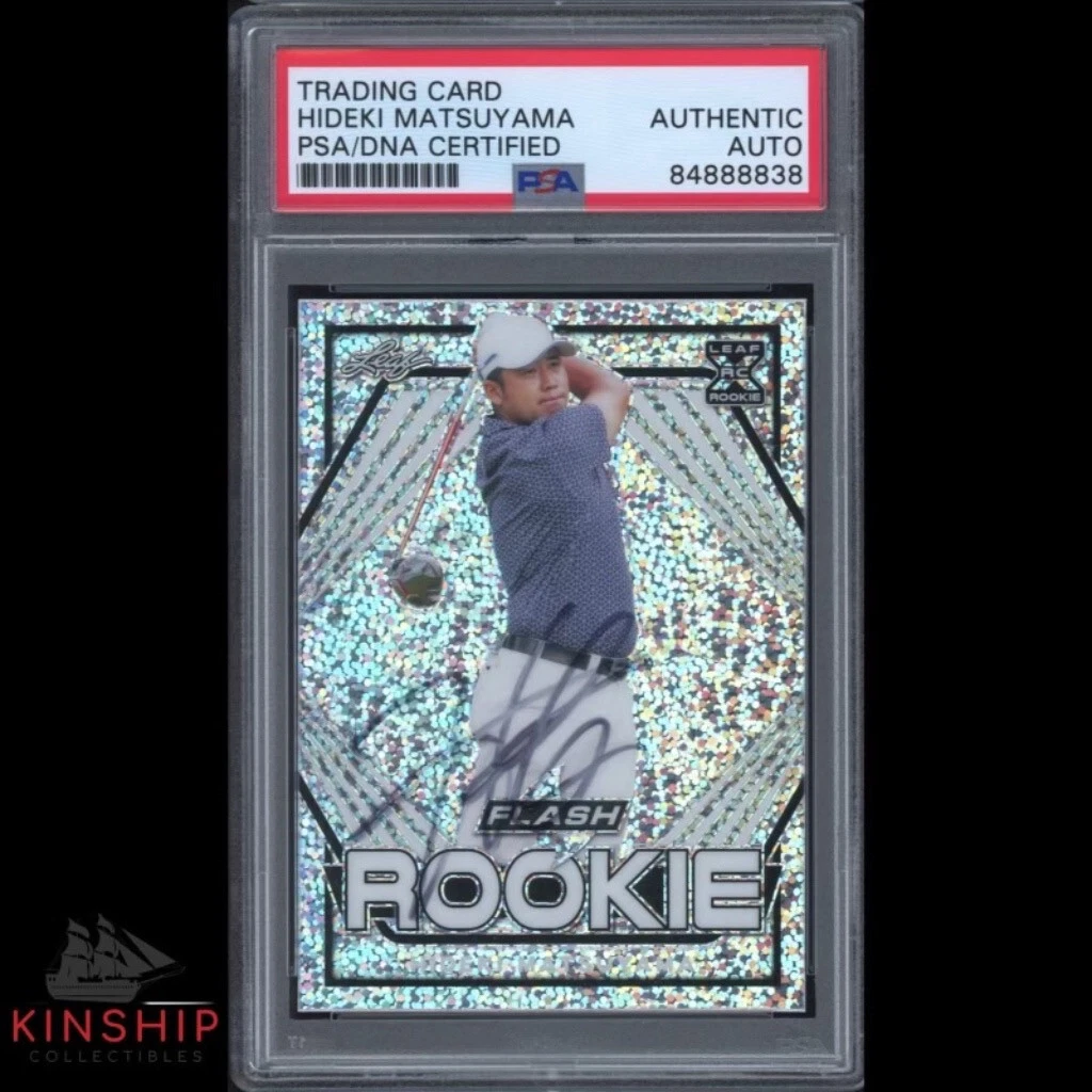 Hideki Matsuyama signed 2011 Leaf Flash Rookie Card PSA DNA Masters Auto C1375
