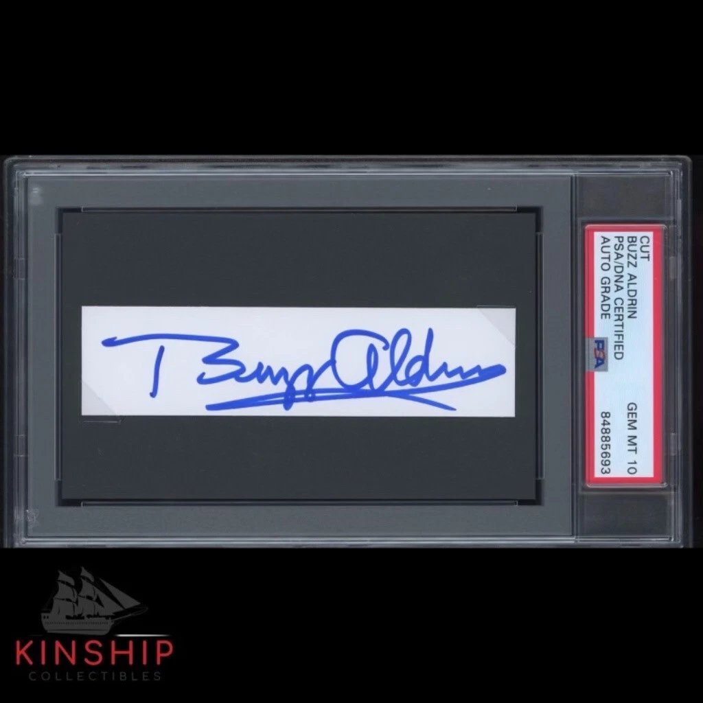 Buzz Aldrin signed Cut PSA DNA Slab Auto 10 Rare Apollo 11 Space Astronaut C1429
