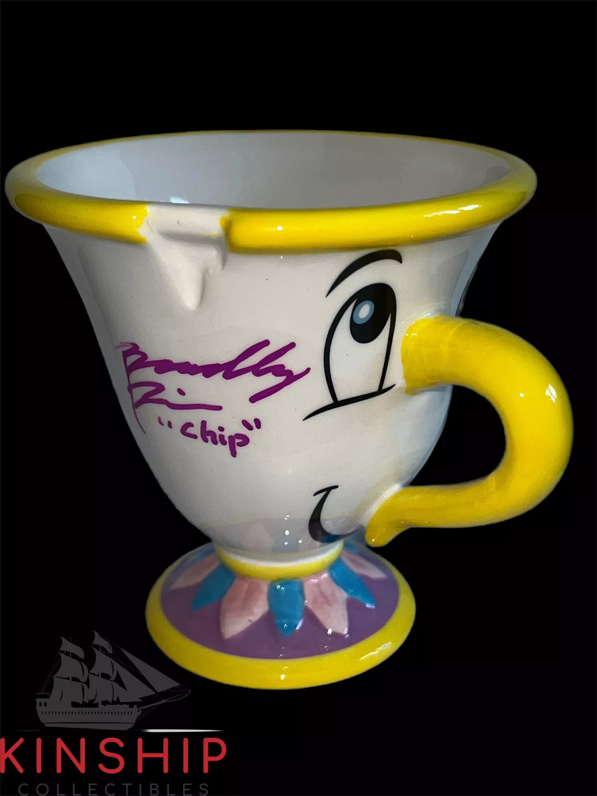 Bradley Pierce signed Chip Ceramic Tea Cup JSA COA Beauty and the Beast Auto ZQT
