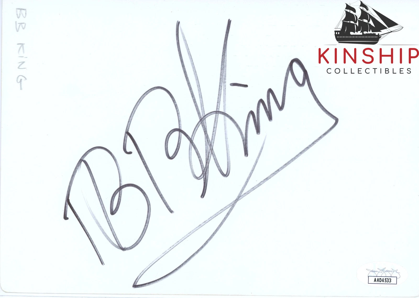 BB King signed Large Album Page JSA COA Bold Auto Blues Guitarist Singer Z1287
