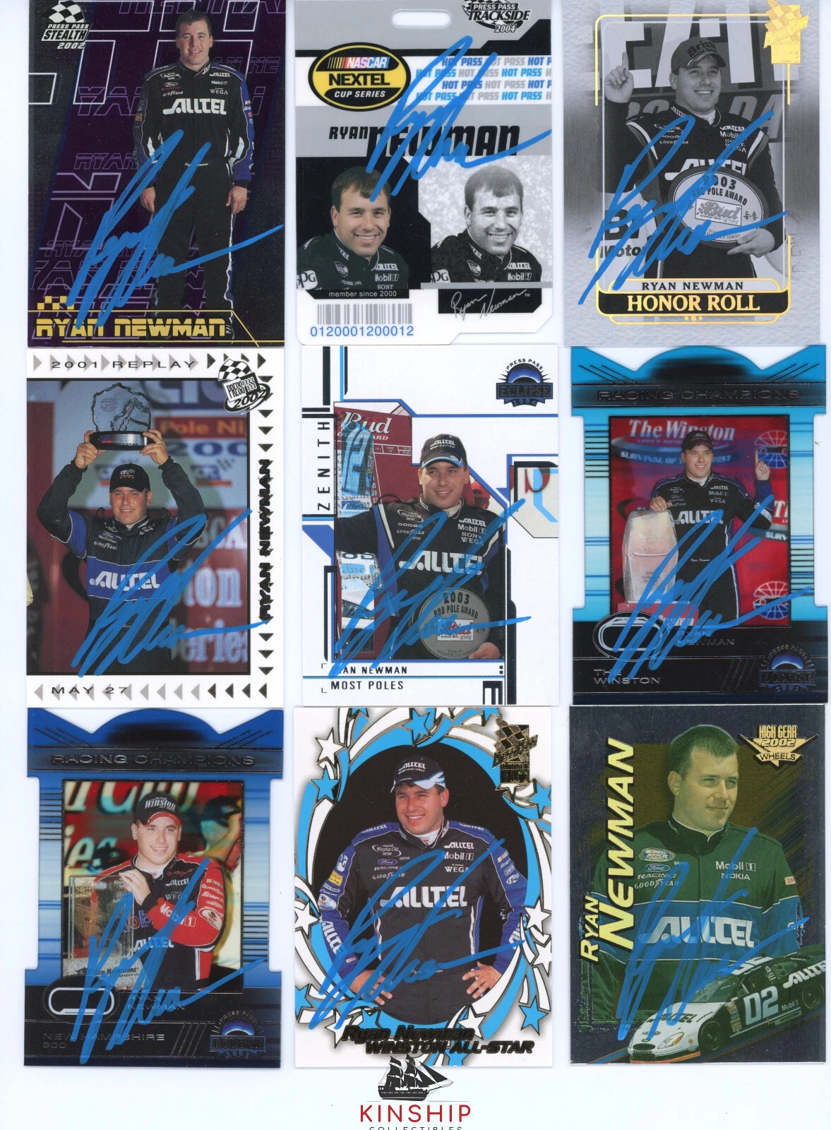 Ryan Newman signed Trading Card Lot Nascar Auto Assorted (9 total) LOT 2
