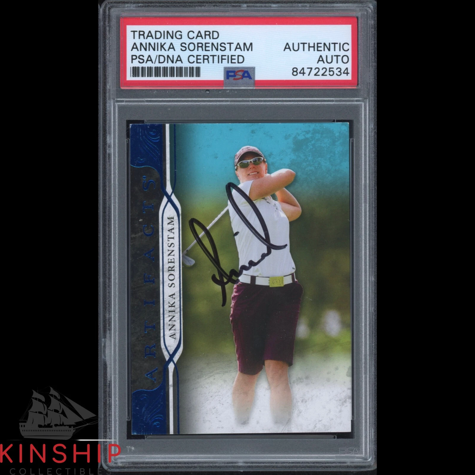 Annika Sorenstam signed 2021 UD Artifacts Trading Card PSA DNA Slabbed Auto CQTY
