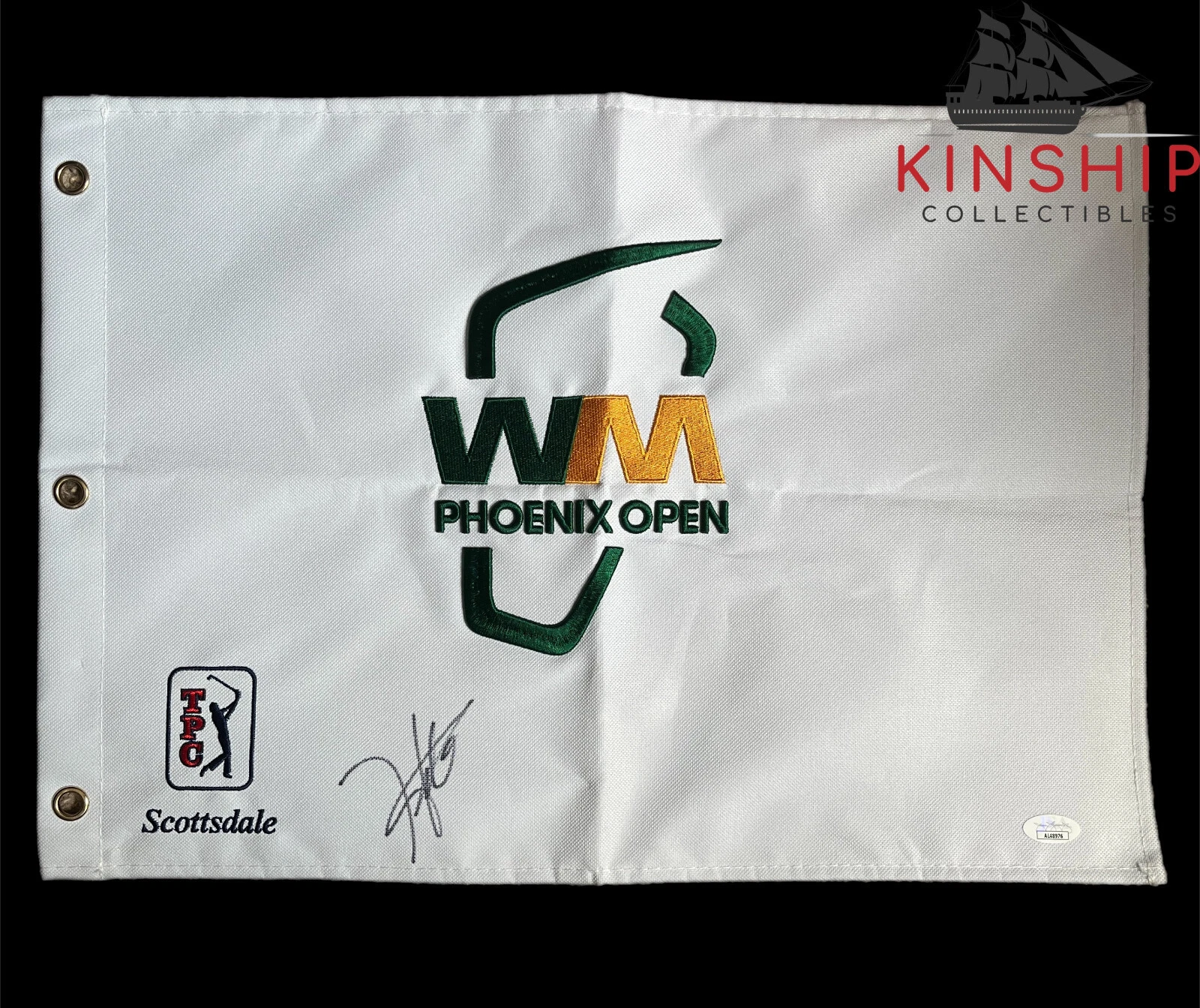 Hideki Matsuyama signed Waste Management Golf Pin Flag JSA COA Masters Auto G47
