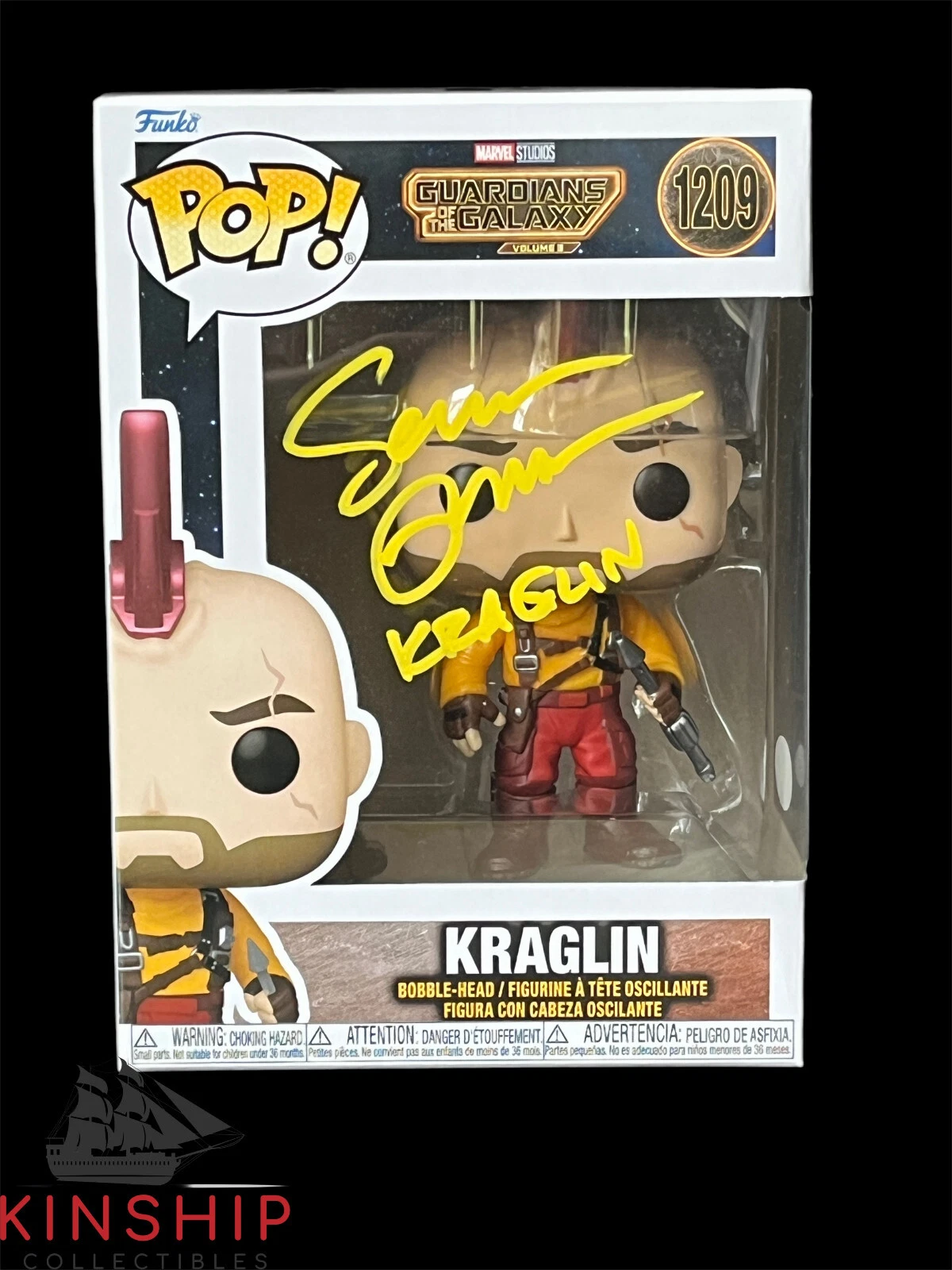Sean Gunn signed Kraglin Funko Pop 1209 JSA Marvel Guardians Inscribed Auto ZQTY
