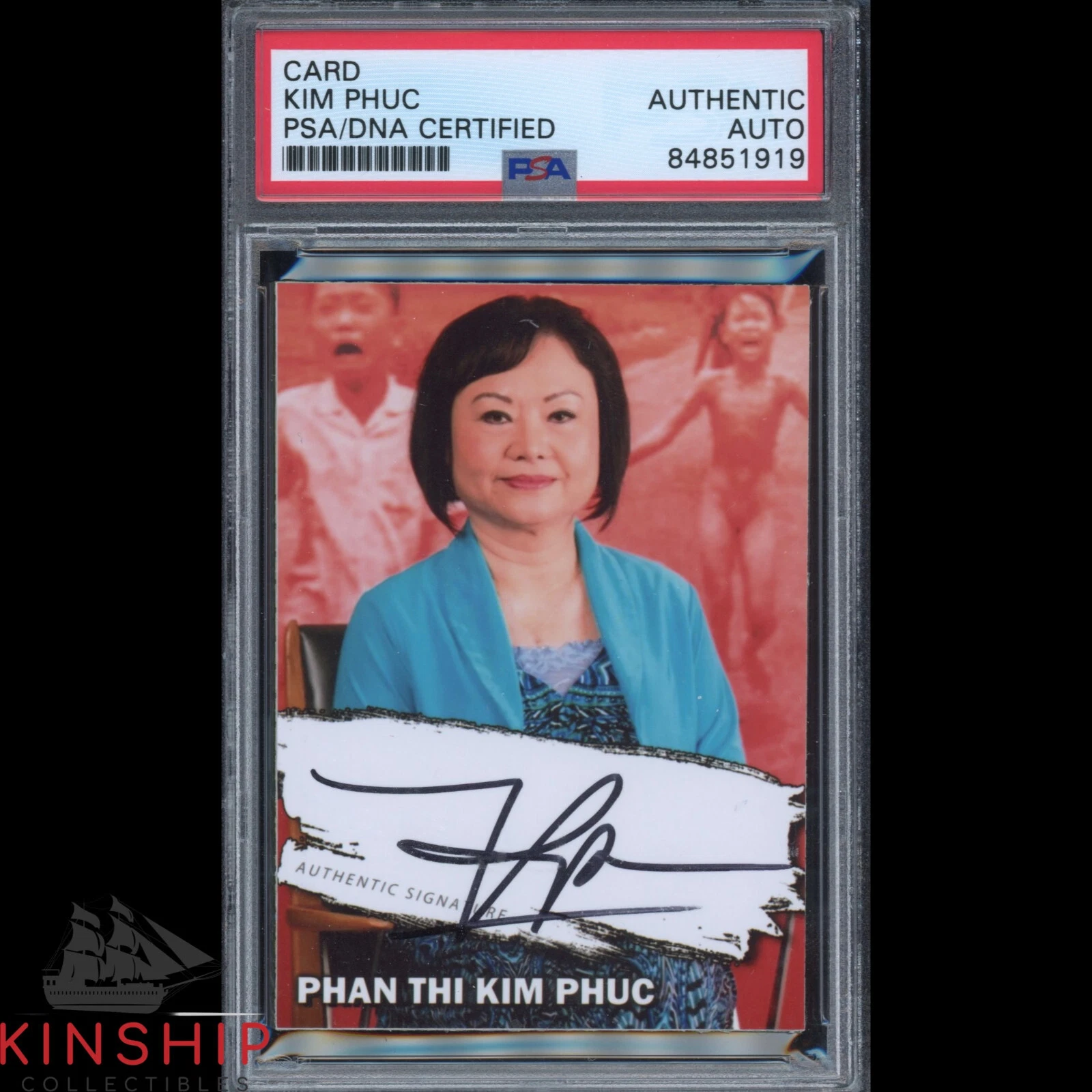 Kim Phuc signed Trading Card PSA DNA Slabbed Auto Napalm Girl Vietnam CQTY
