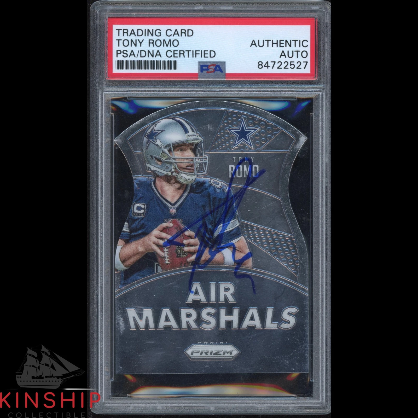Tony Romo signed 2015 Panini Prizm Trading Card PSA DNA Slabbed Auto C1593
