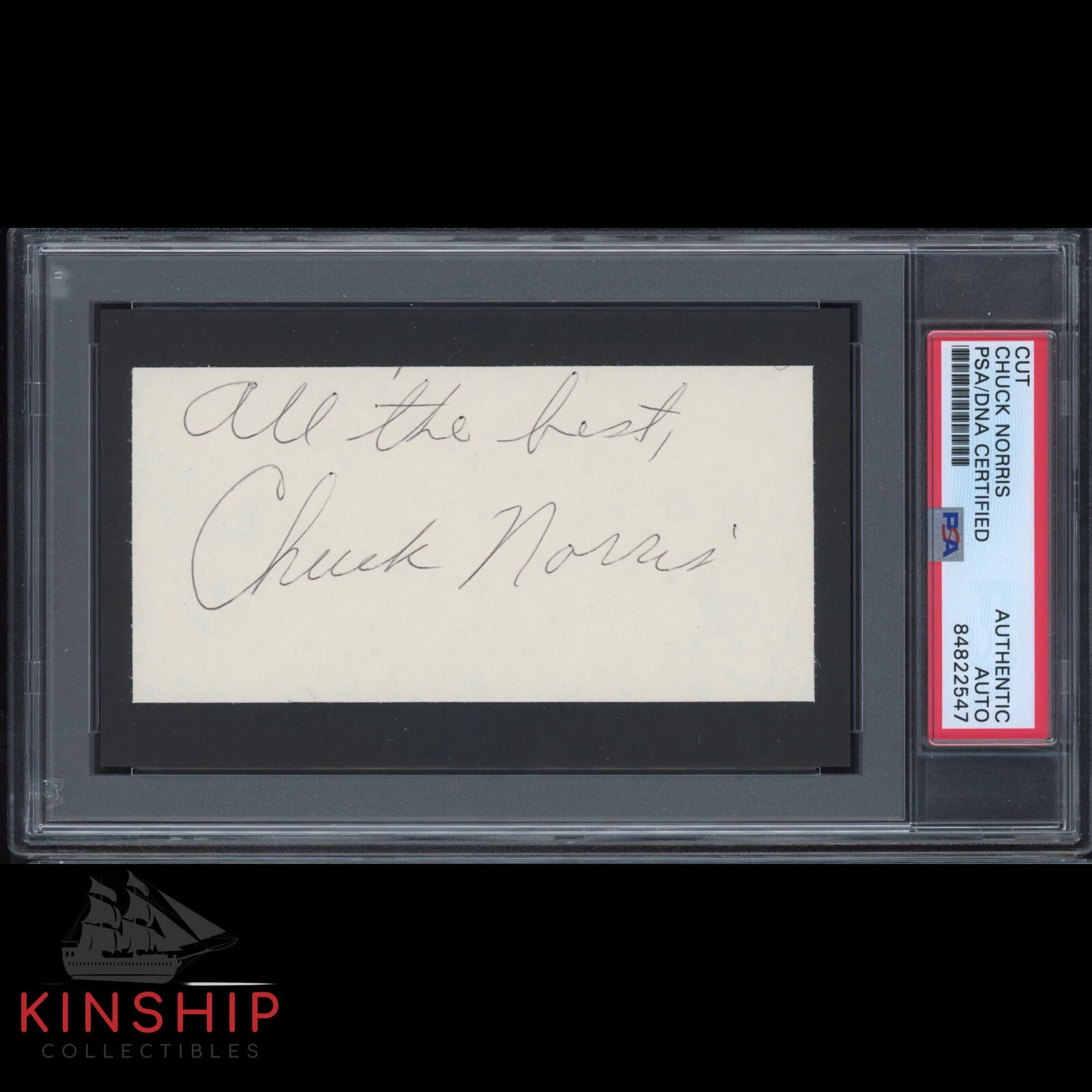 Chuck Norris signed Inscribed Cut PSA DNA Slabbed Auto Actor Rare C1644
