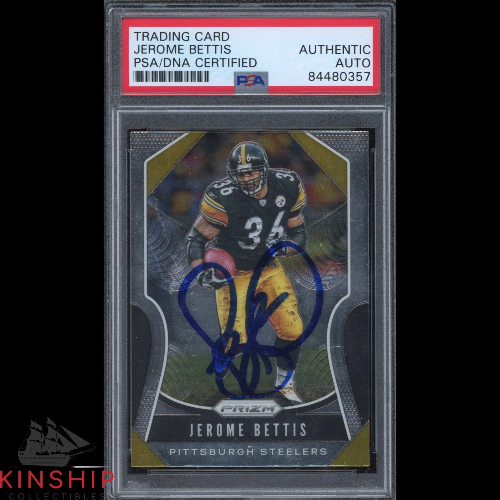 Jerome Bettis signed 2019 Panini Prizm Card PSA DNA Slabbed Auto HOF C1678
