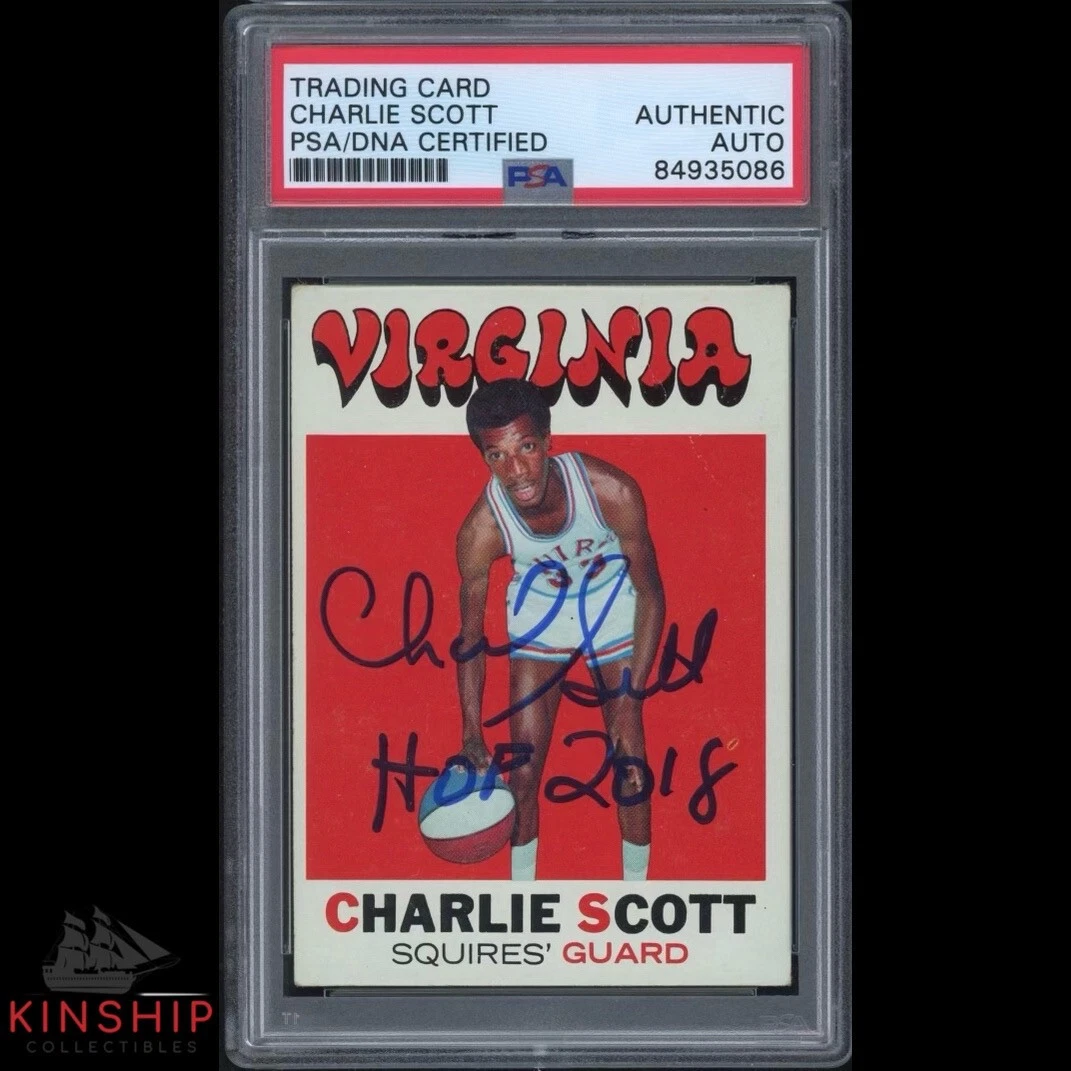 Charlie Scott signed 1971 Topps Rookie Card PSA DNA Slabbed Insc HOF Auto C1353
