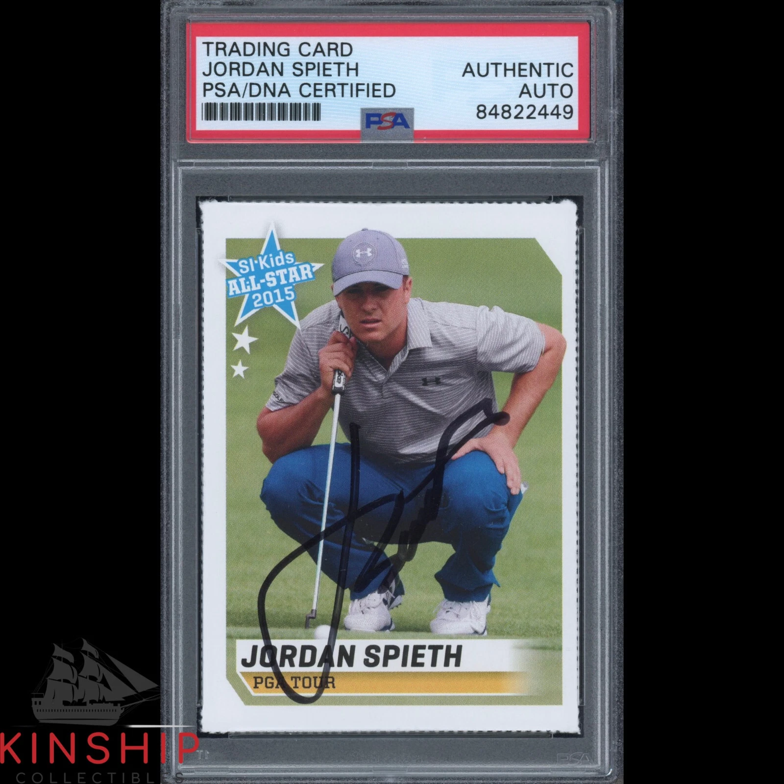 Jordan Spieth signed 2015 SI for Kids Rookie Card PSA DNA Slabbed Auto C1752
