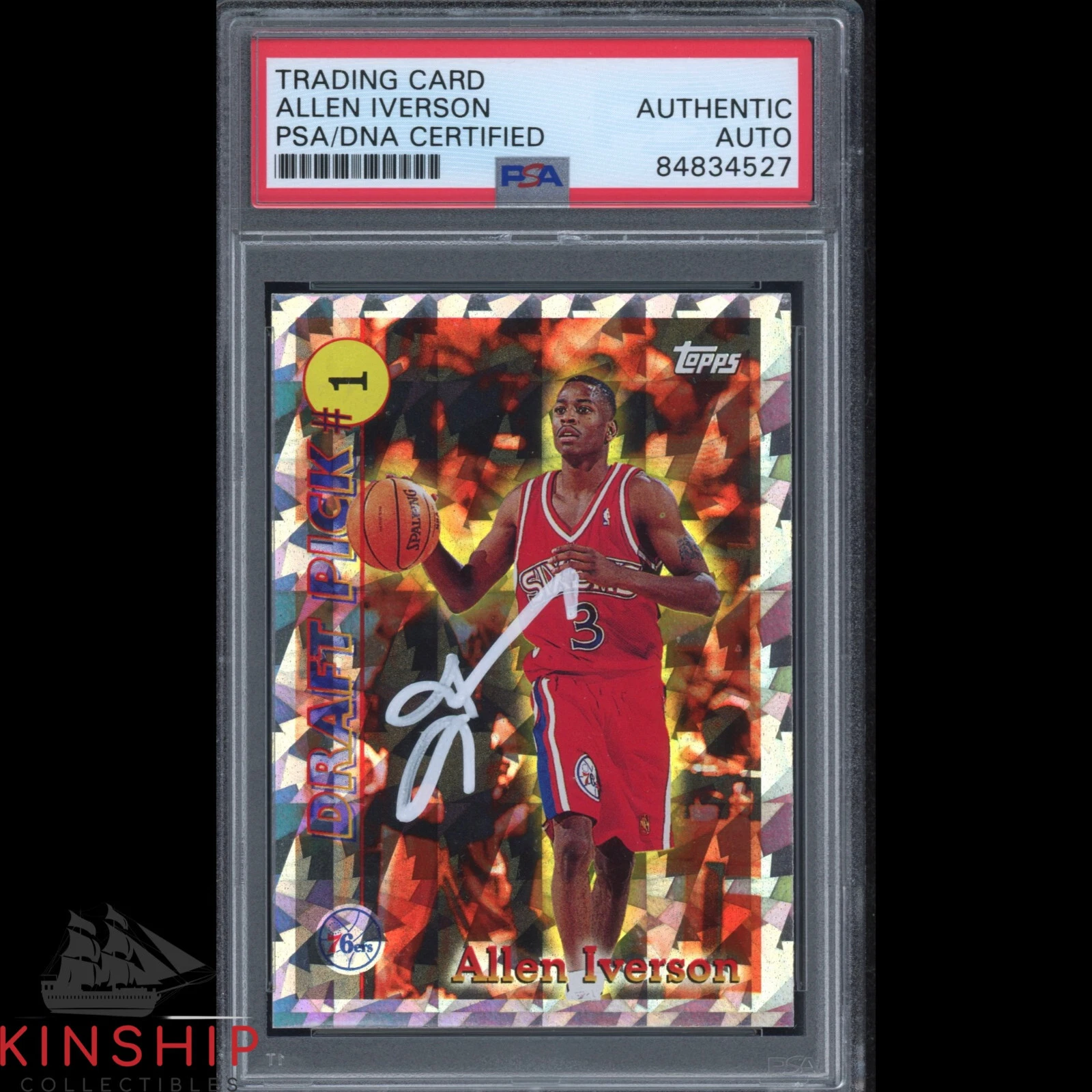 Allen Iverson signed 1996-97 Topps Draft Pick Redemption Card PSA DNA Auto C1726
