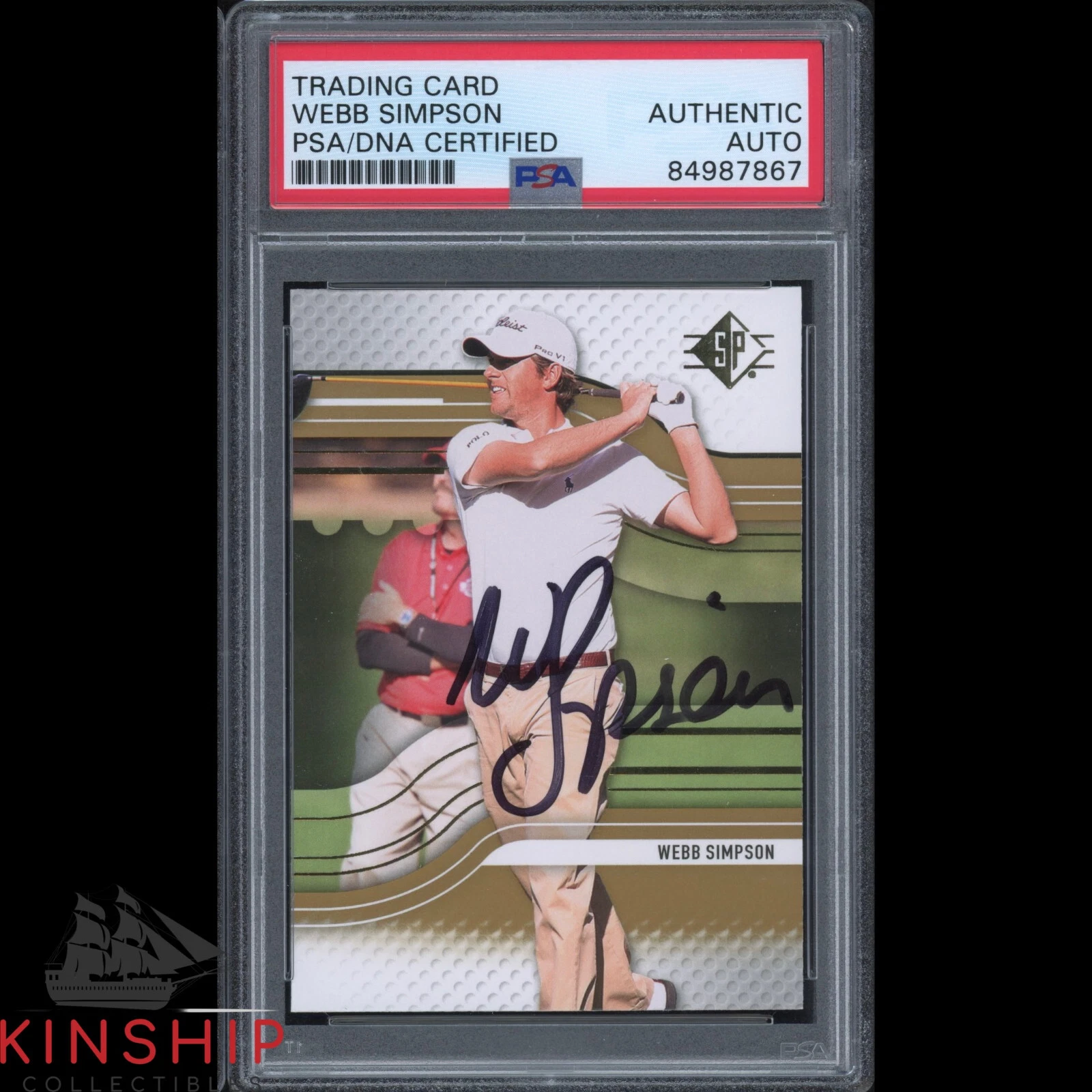 WEBB SIMPSON SIGNED 2012 SP ROOKIE CARD PSA DNA SLABBED GOLF AUTO MASTERS C1868 COLLECTIBLE MEMORABILIA
