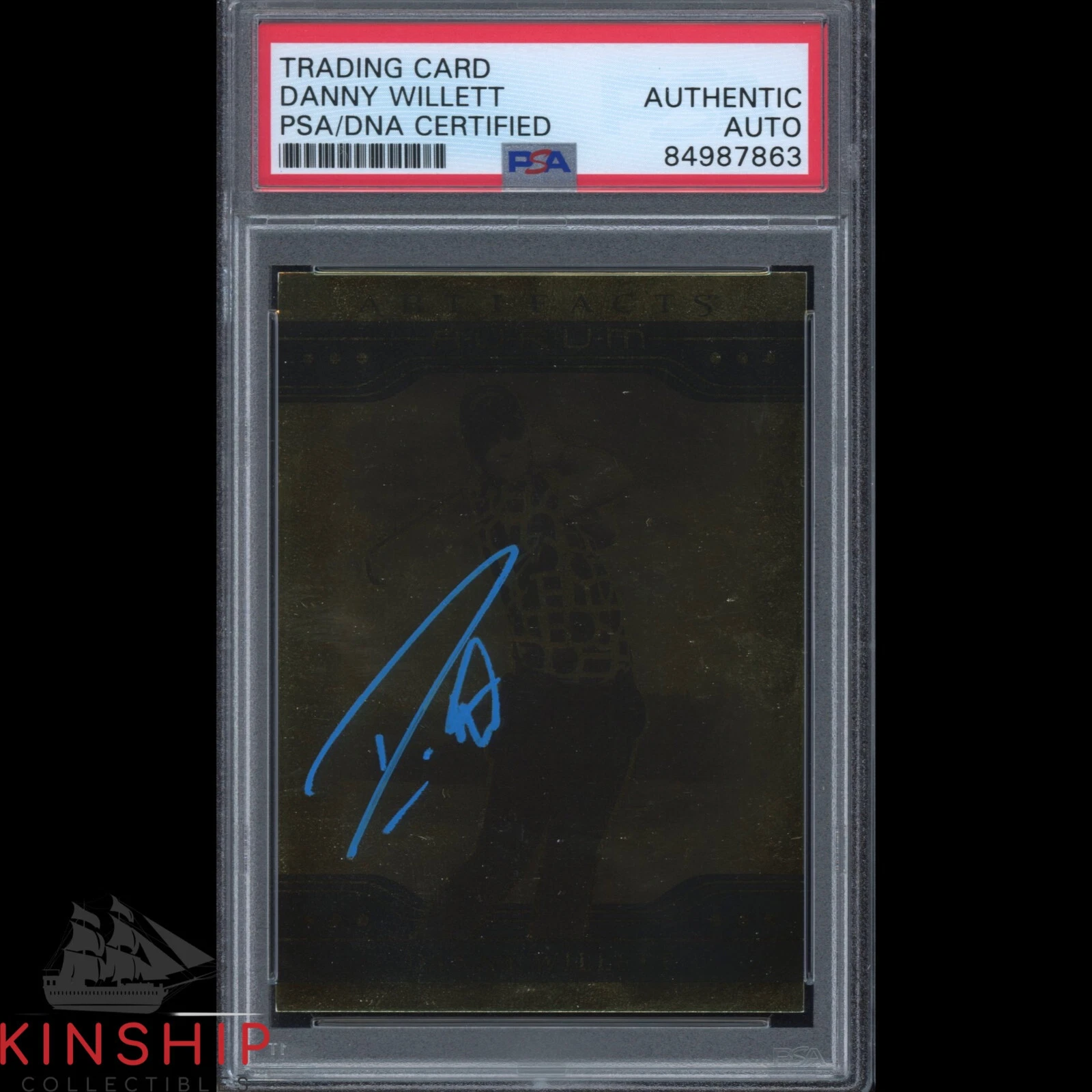 Danny Willett signed Upper Deck Artifacts Card PSA DNA Slab Masters Auto C1885
