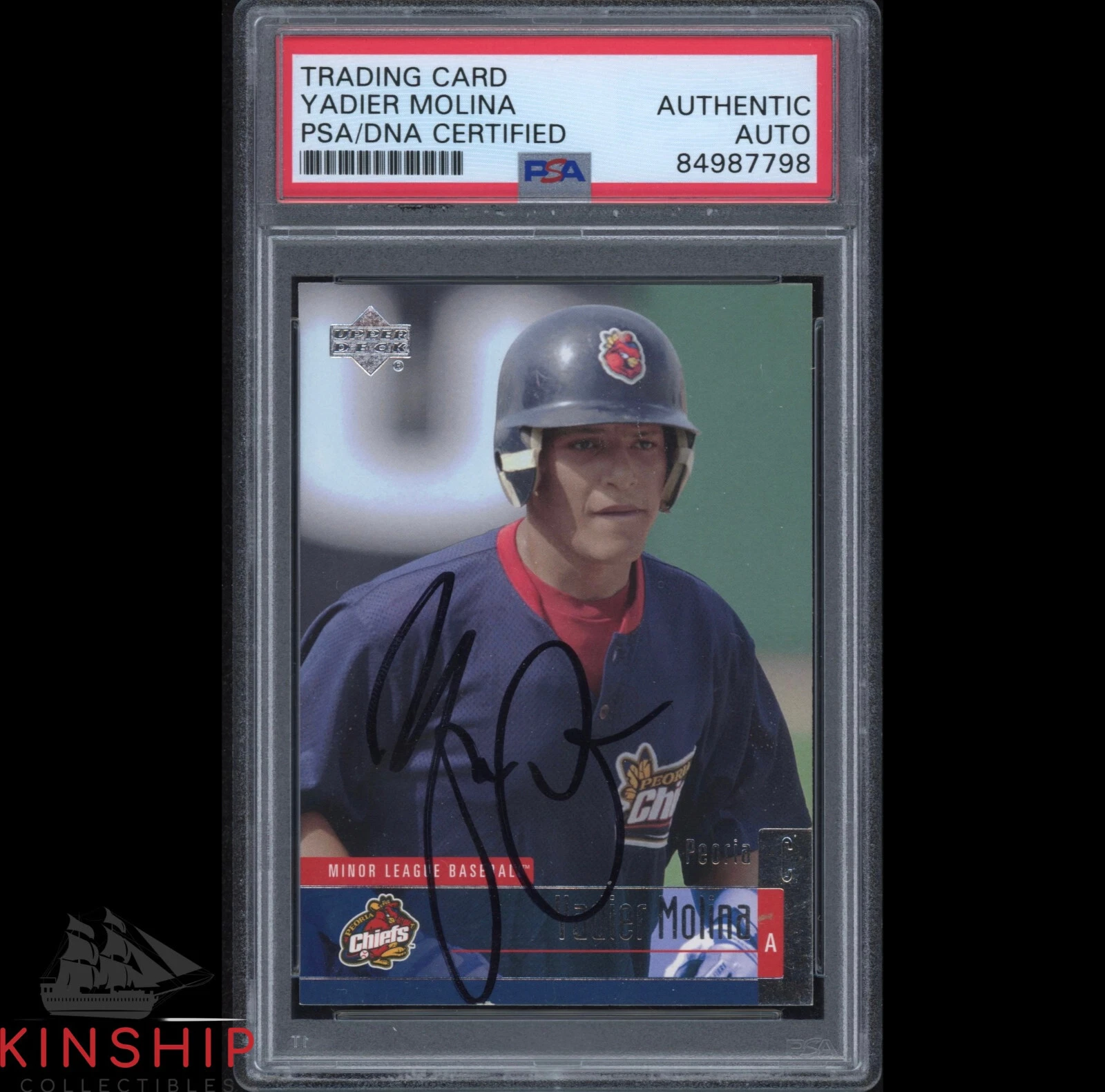 YADIER MOLINA SIGNED 2002 UPPER DECK TRADING CARD PSA DNA SLABBED HOF AUTO C1845 COLLECTIBLE MEMORABILIA