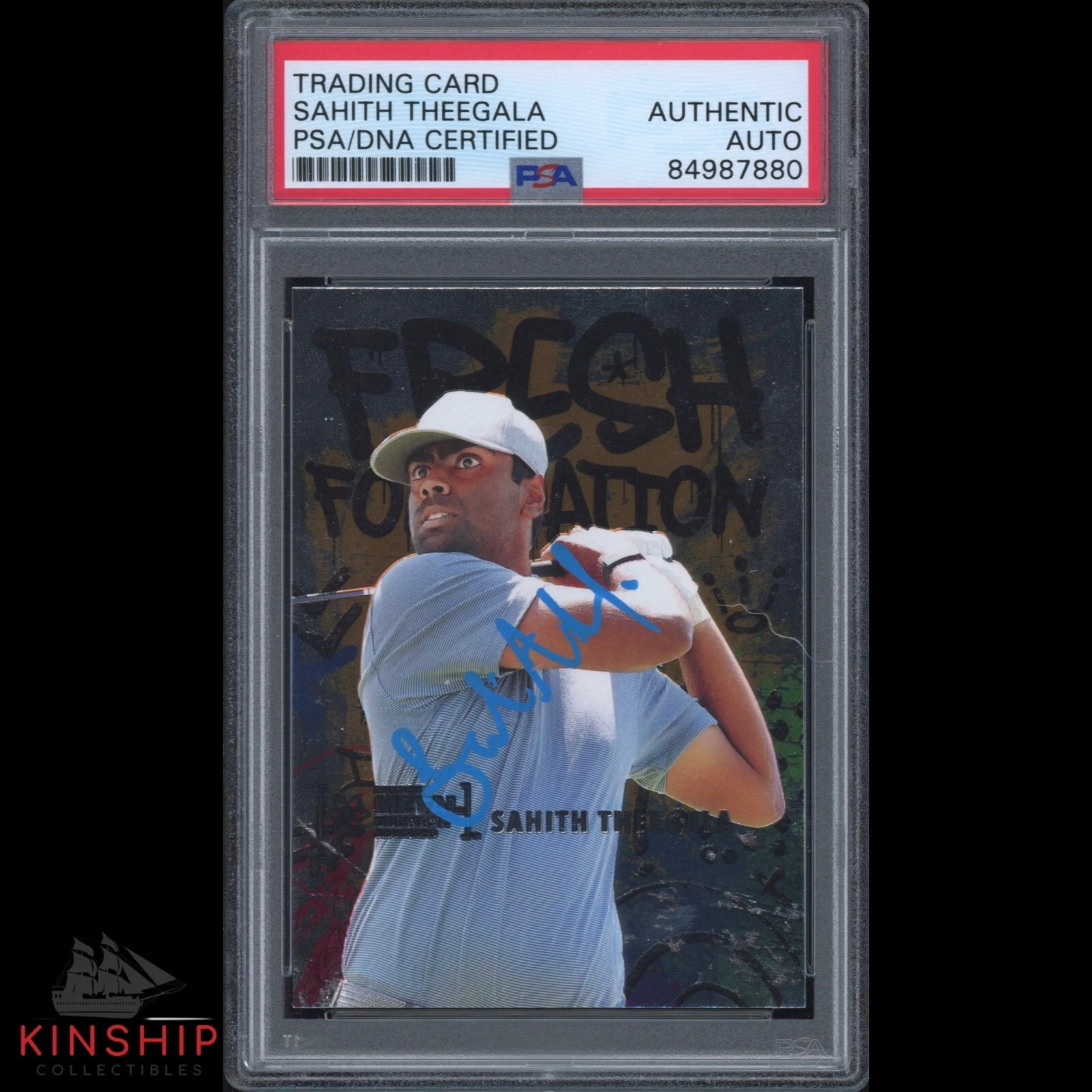 Sahith Theegala signed 2021 Skybox Metal Card PSA DNA Slabbed Masters Auto C1931
