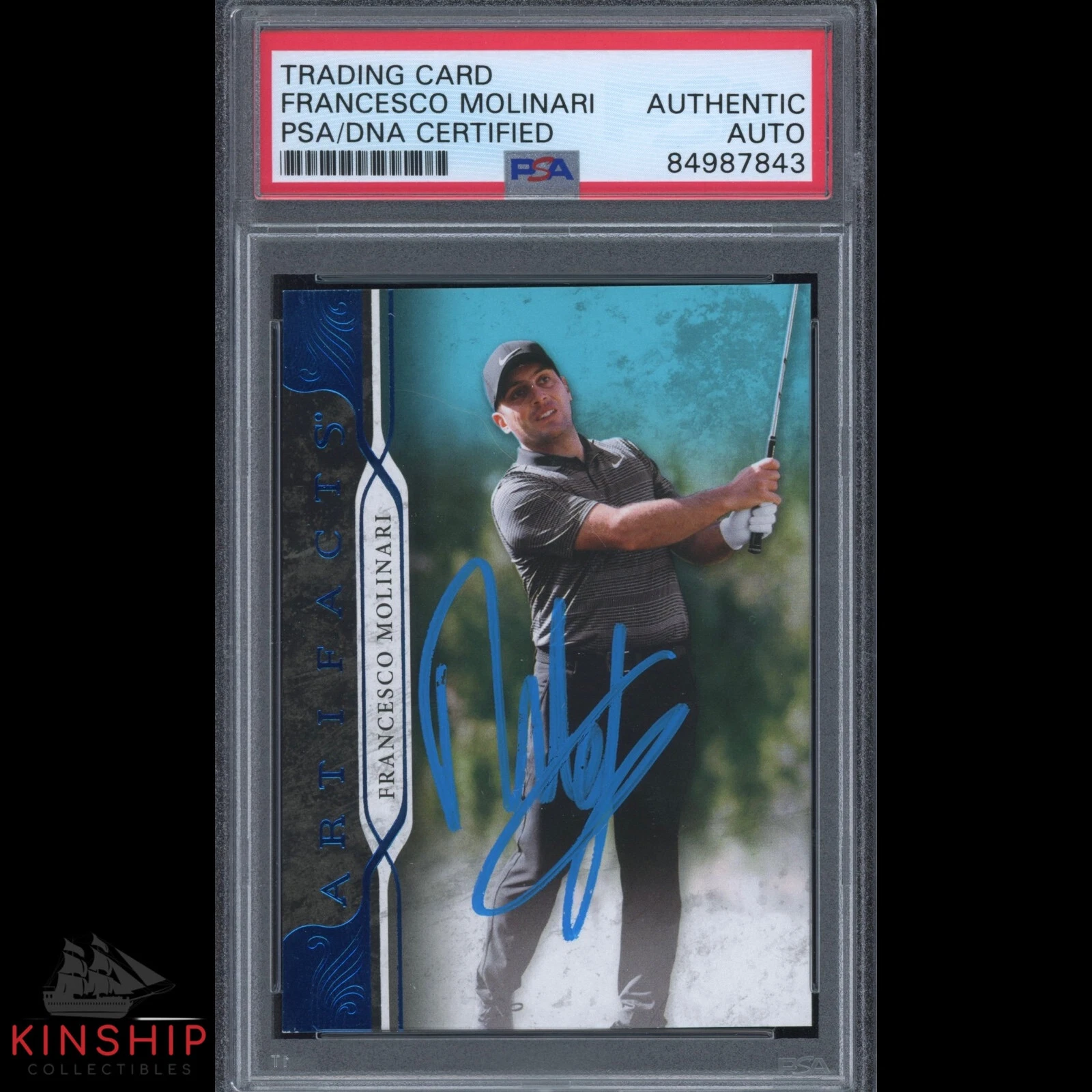 Francesco Molinari signed 2021 UD Artifacts Card PSA DNA Masters Auto C1934
