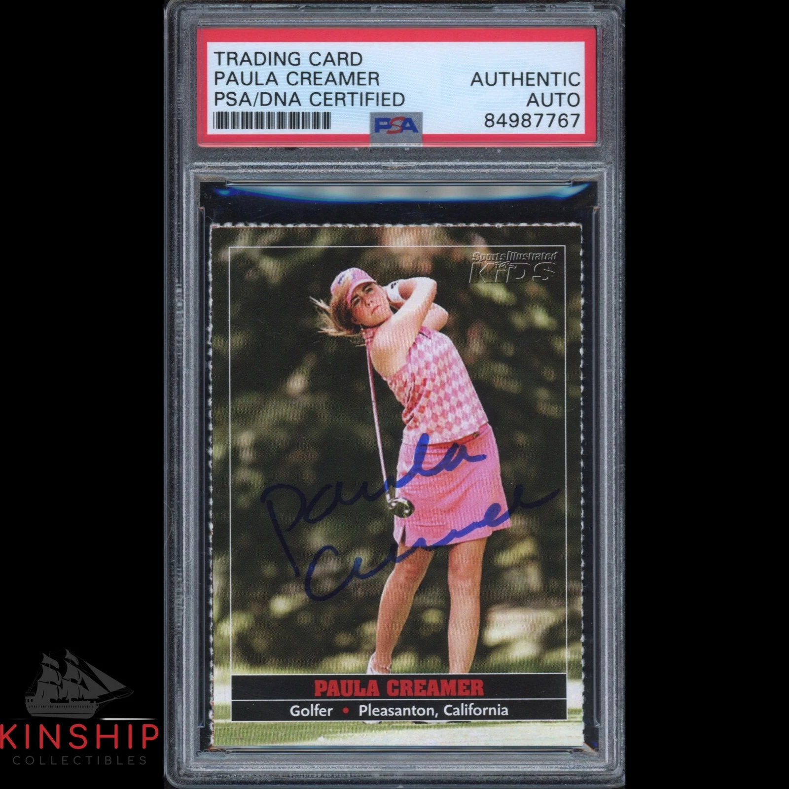 Paula Creamer signed 2005 SI for Kids Rookie Card PSA DNA Slab Golf Auto C1928
