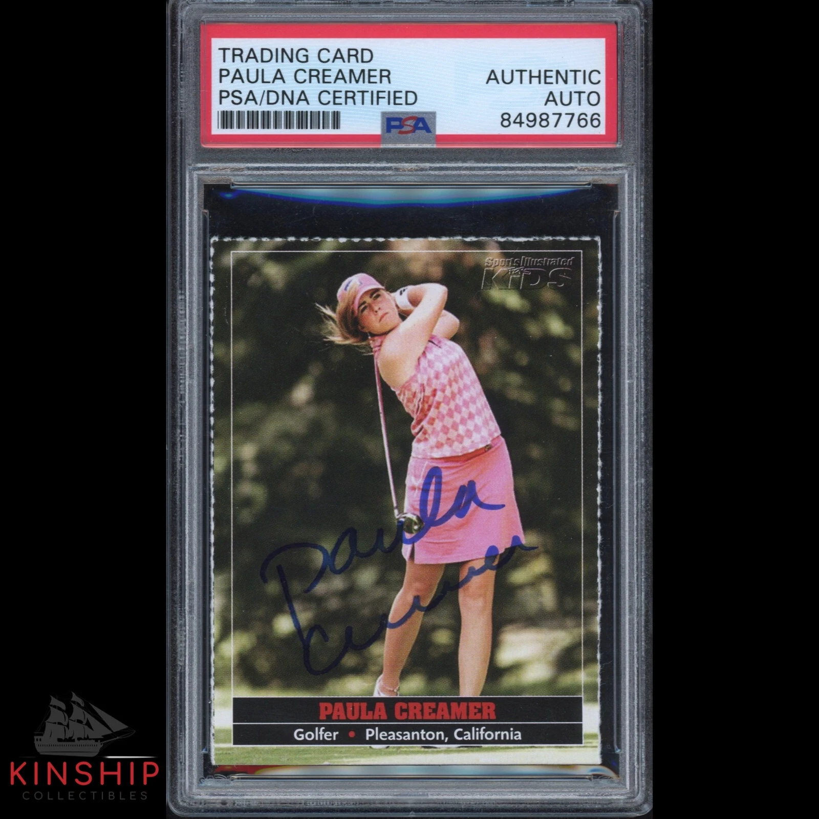 Paula Creamer signed 2005 SI for Kids Rookie Card PSA DNA Slab Golf Auto C1942
