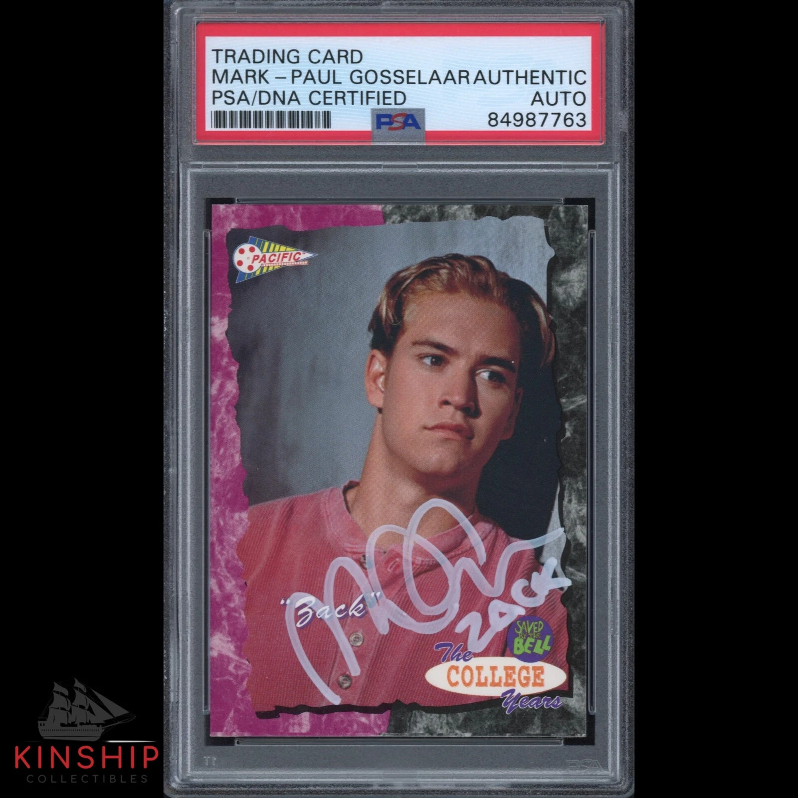 Mark Paul Gosselaar signed Pacific Saved by the Bell Card PSA DNA Auto C1951
