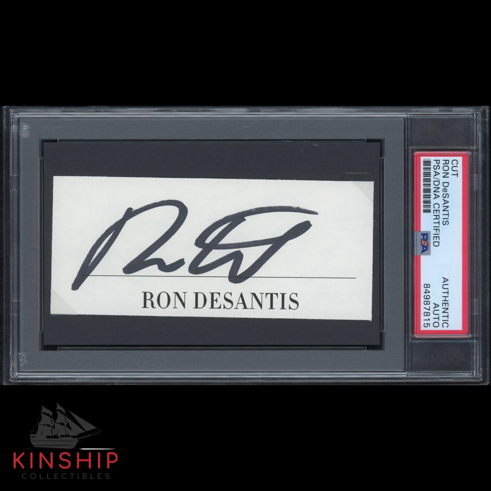 Ron DeSantis signed Cut PSA DNA Slabbed Auto President Candidate Florida C1984
