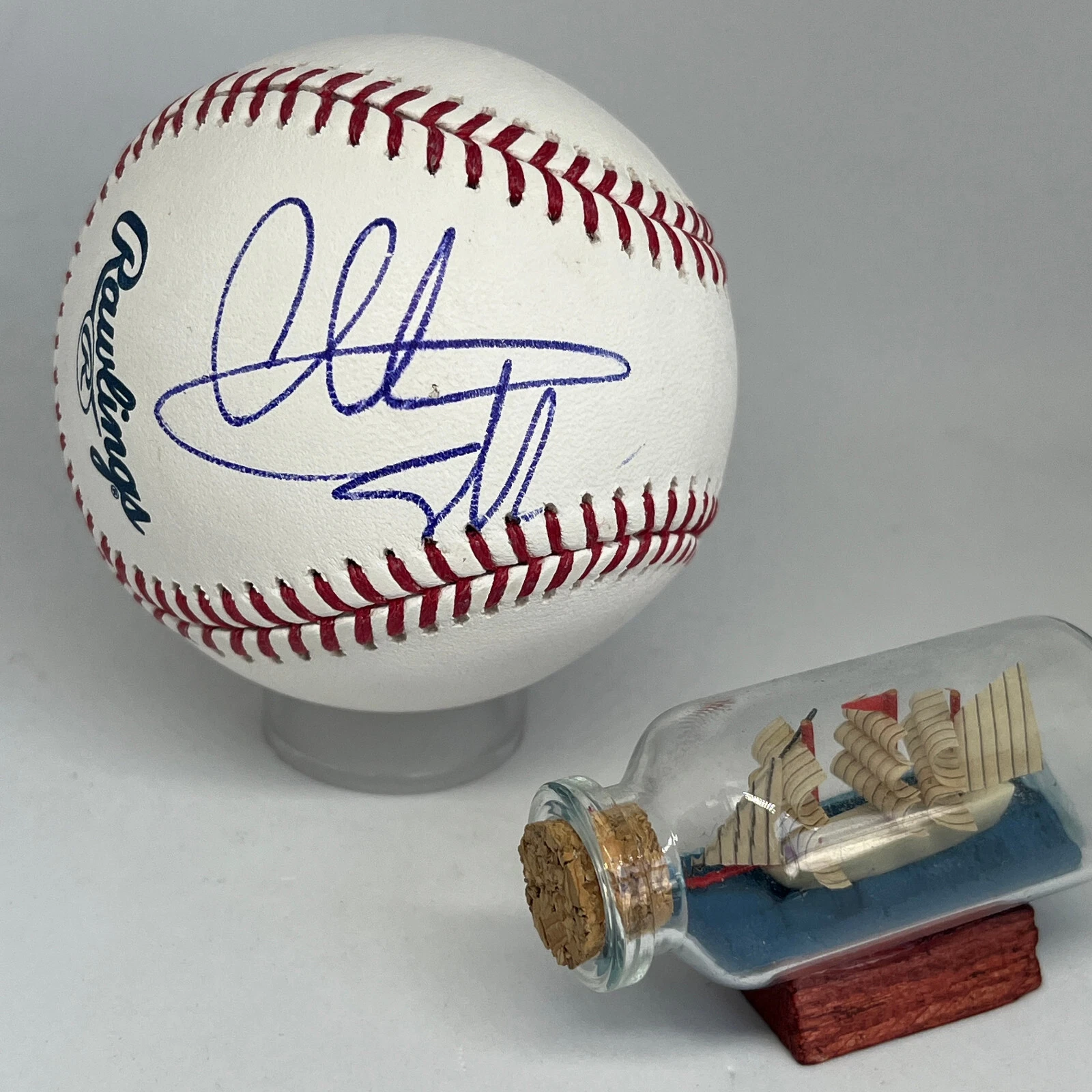 Christian Slater signed Rawlings OML Baseball JSA COA Actor Auto A2889
