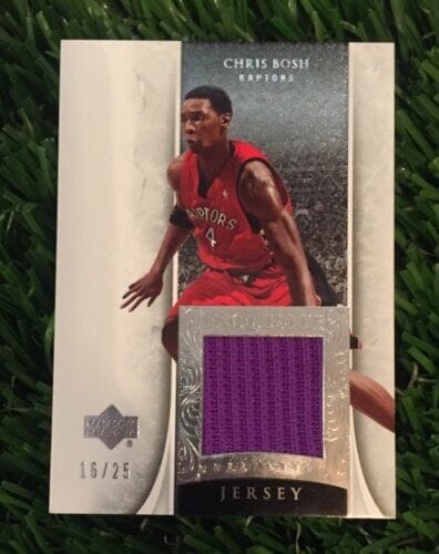 2006 UD EXQUISITE CHRIS BOSH GAME USED JERSEY PATCH #D /25 SP RAPTORS
 COLLECTIBLE MEMORABILIA