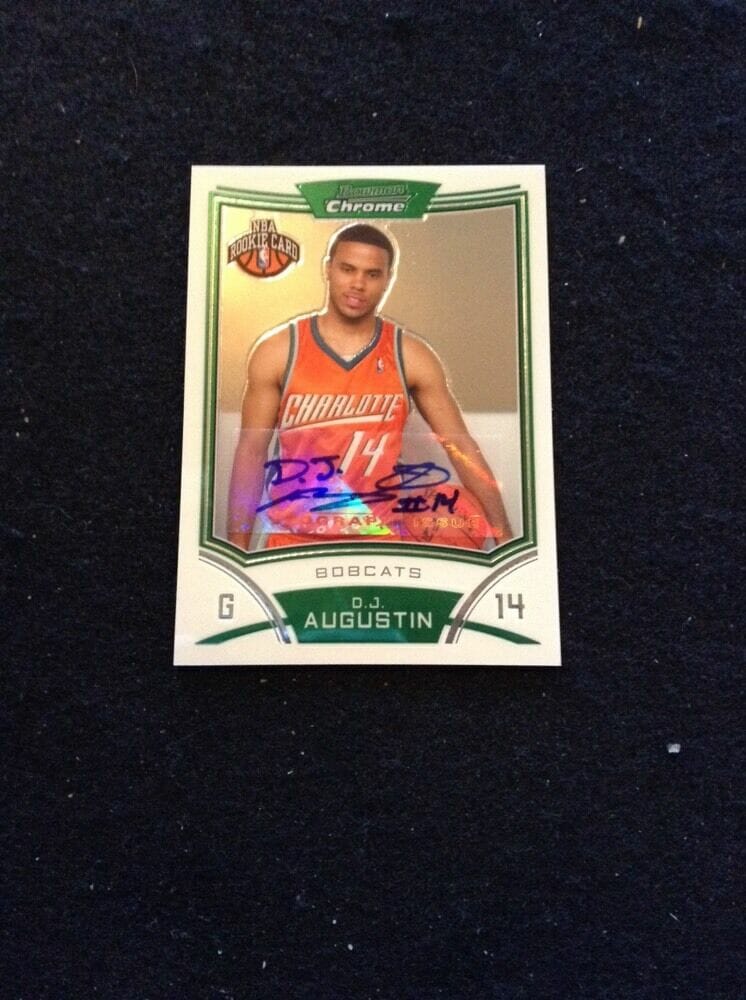 2008-09 BOWMAN CHROME BASKETBALL – D.J. AUGUSTIN, AUTO ROOKIE CARD #159, PISTONS
 COLLECTIBLE MEMORABILIA