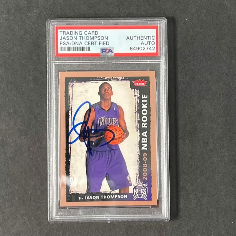 2008-09 FLEER #212 JASON THOMPSON SIGNED CARD AUTO 10 PSA SLABBED RC KINGS
 COLLECTIBLE MEMORABILIA