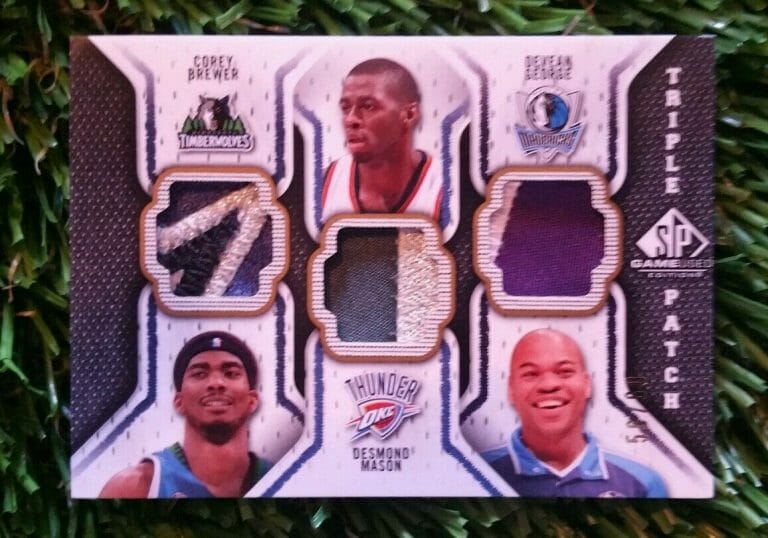 2009-10 UD SP GAME USED GEORGE/BREWER/MASON TRIPLE PATCH #/60 7 COLOR PATCH
 COLLECTIBLE MEMORABILIA