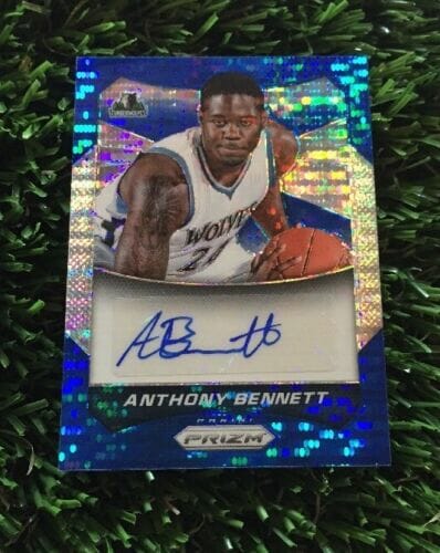 2014-15 PRIZM ANTHONY BENNETT AUTO BLUE REFRACTOR #D /249 WOLVES #47
 COLLECTIBLE MEMORABILIA
