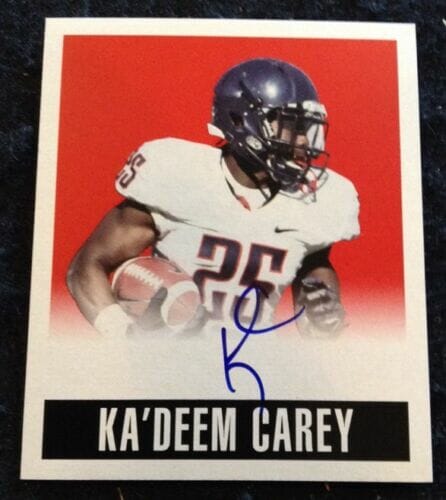 2014 LEAF ORIGINALS RED KA’DEEM CAREY ON CARD AUTOGRAPH 9/10 SSP WOW
 COLLECTIBLE MEMORABILIA