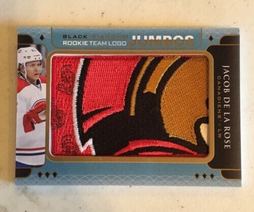 2015-16 UD BLACK DIAMOND JACOB DE LA ROSE ROOKIE TEAM LOGO 5 CLR PATCH JUMBO RC
 COLLECTIBLE MEMORABILIA